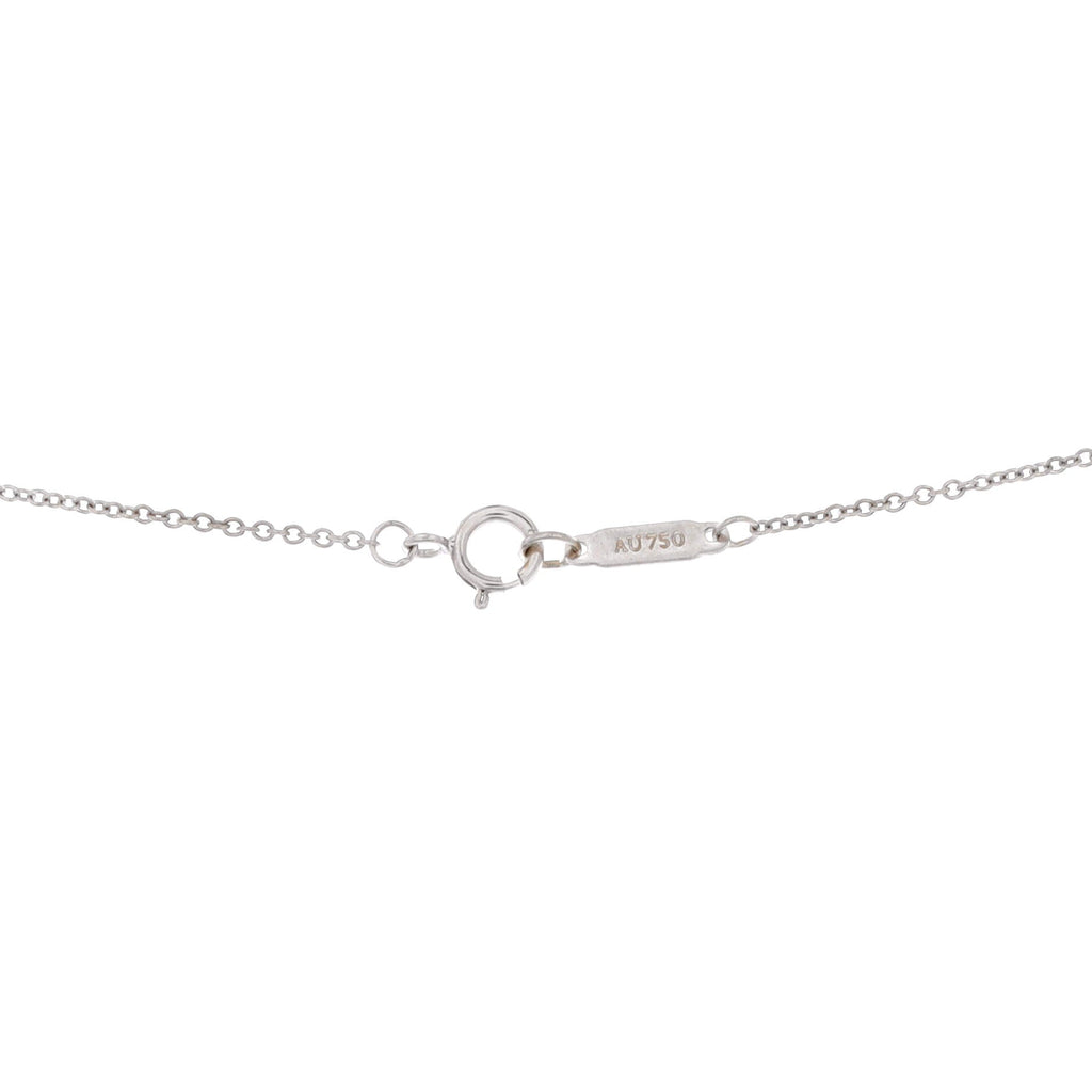 Metro Open Heart Pendant Necklace 18K White Gold and Diamonds Mini