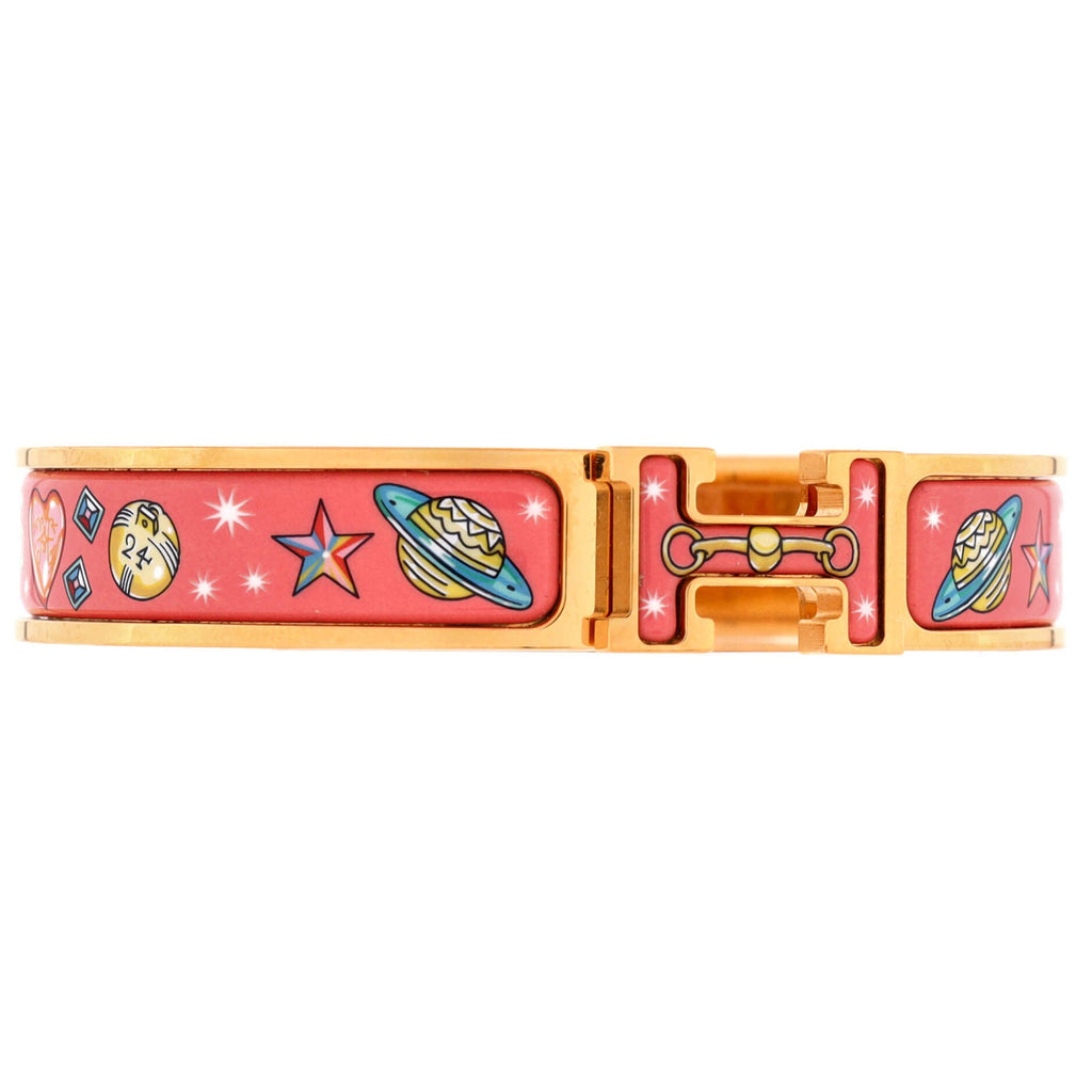 Clic H Bracelet Printed Enamel Extra Narrow