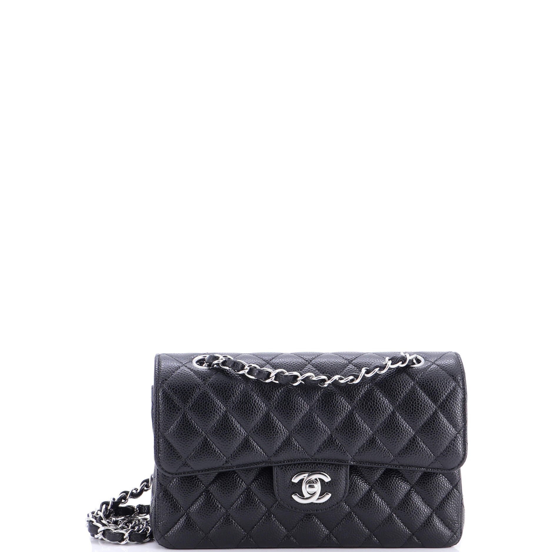 Classic Double Flap Bag Quilted Caviar Small