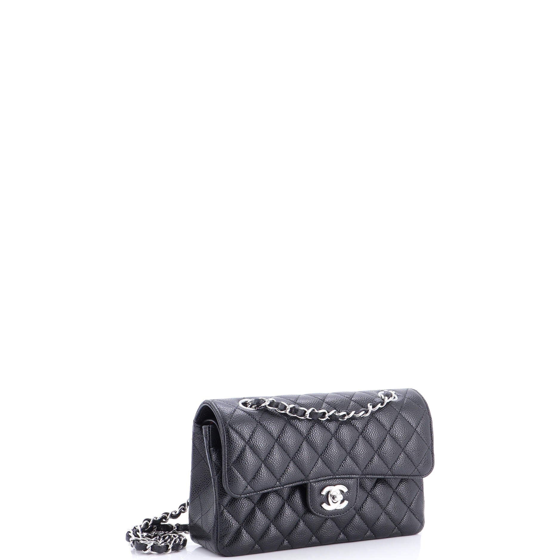 Classic Double Flap Bag Quilted Caviar Small