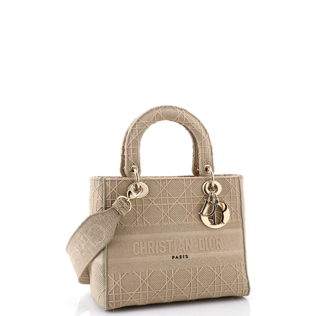 Lady D-Lite Bag Cannage Embroidered Canvas Medium