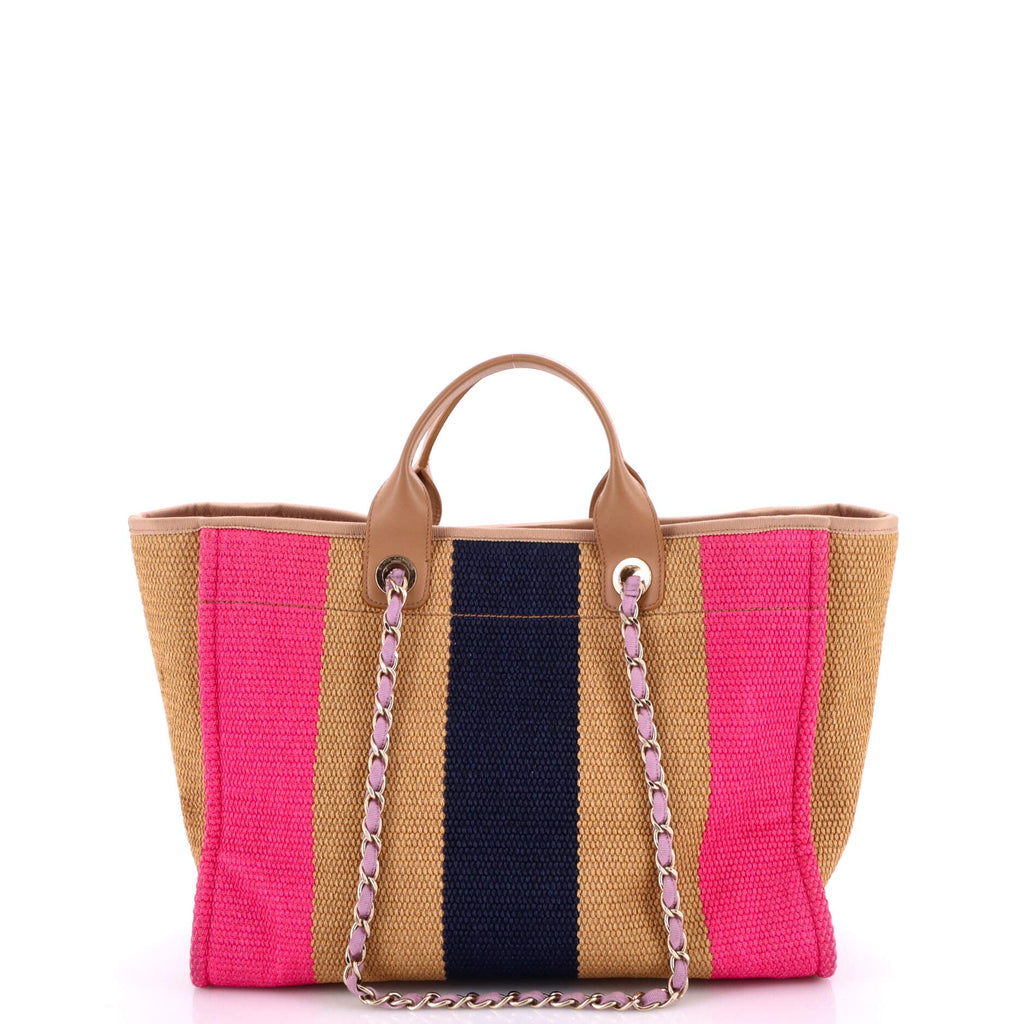 Deauville Tote Striped Viscose Canvas Medium