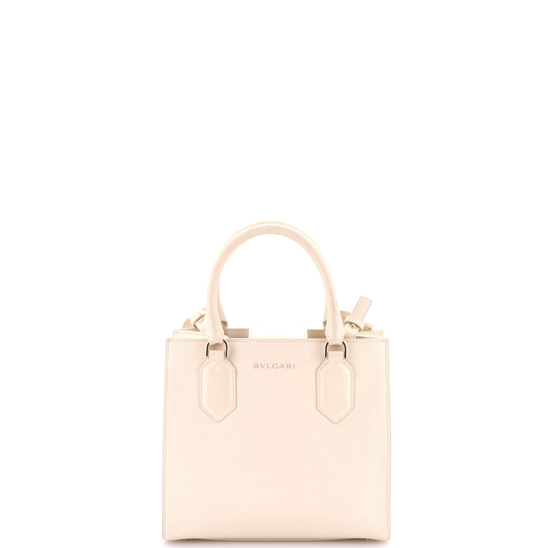Logo Convertible Tote Embroidered Leather Small