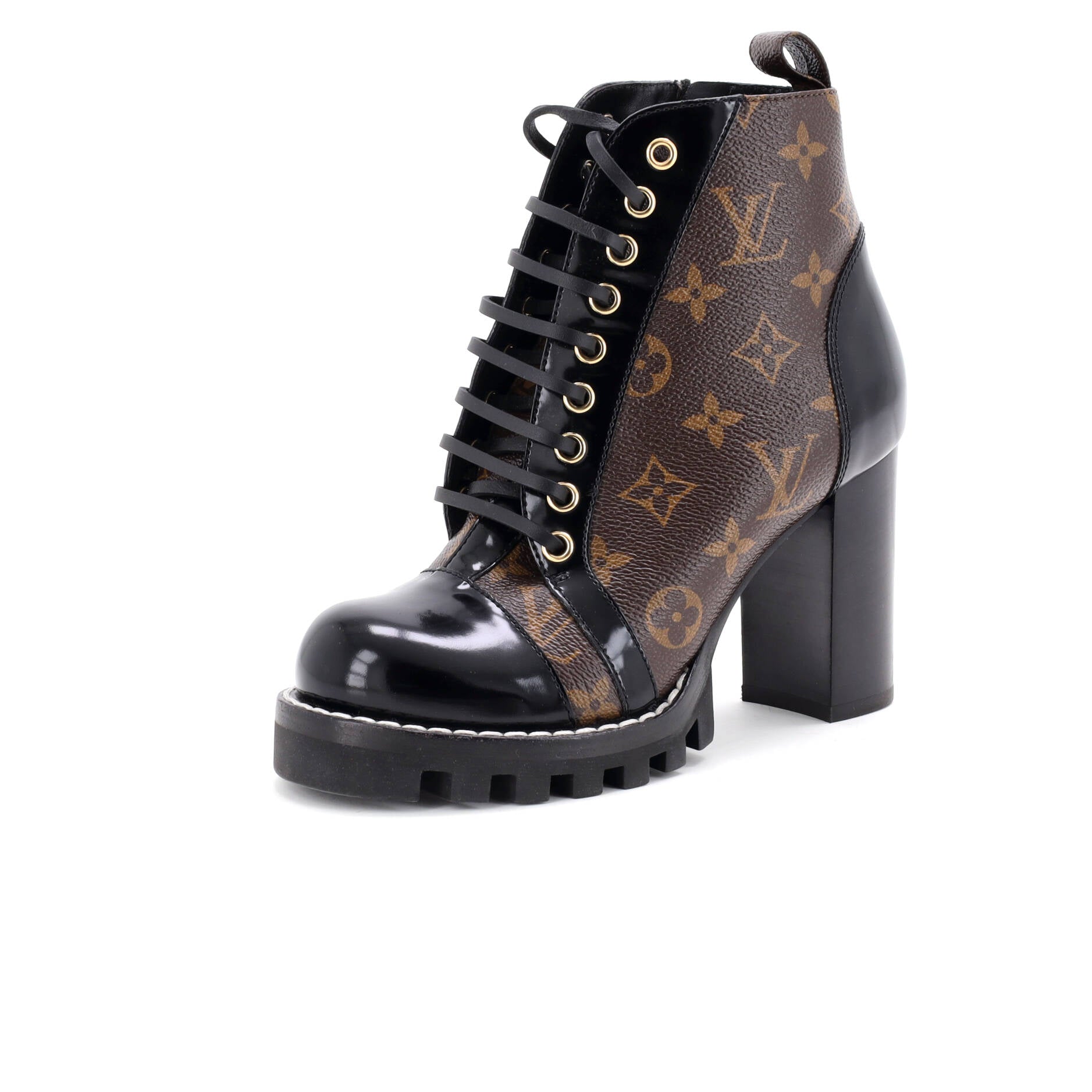 Women's Star Trail Ankle Boots Monogram Canvas with Patent