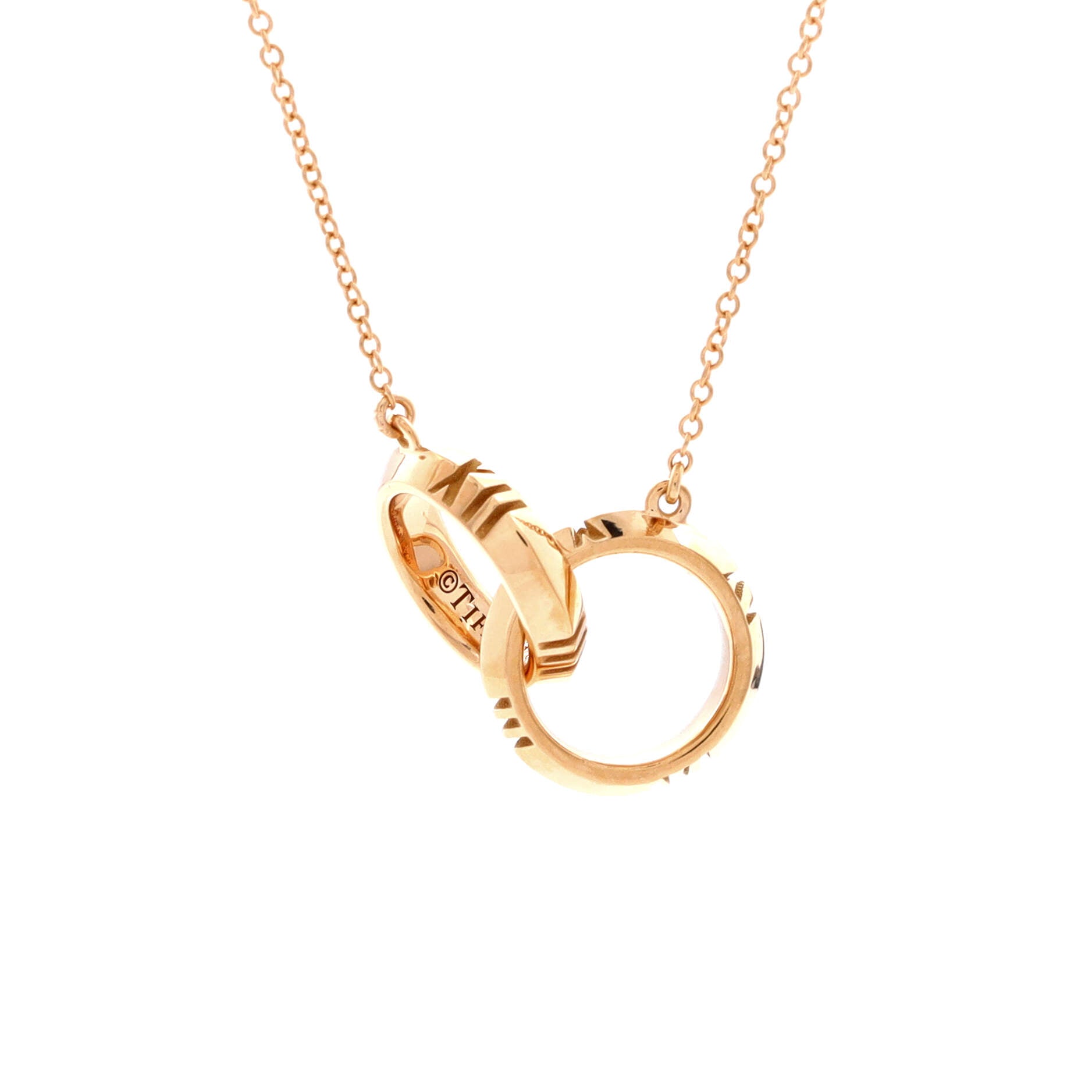 Atlas X Closed Interlocking Pendant Necklace 18K Rose Gold