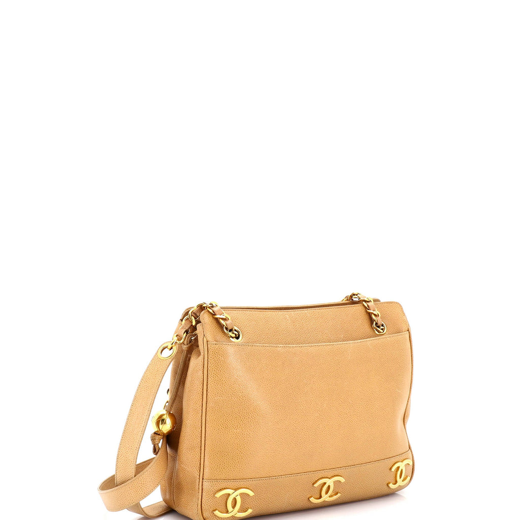 Vintage Metal CC Shoulder Bag Caviar Small