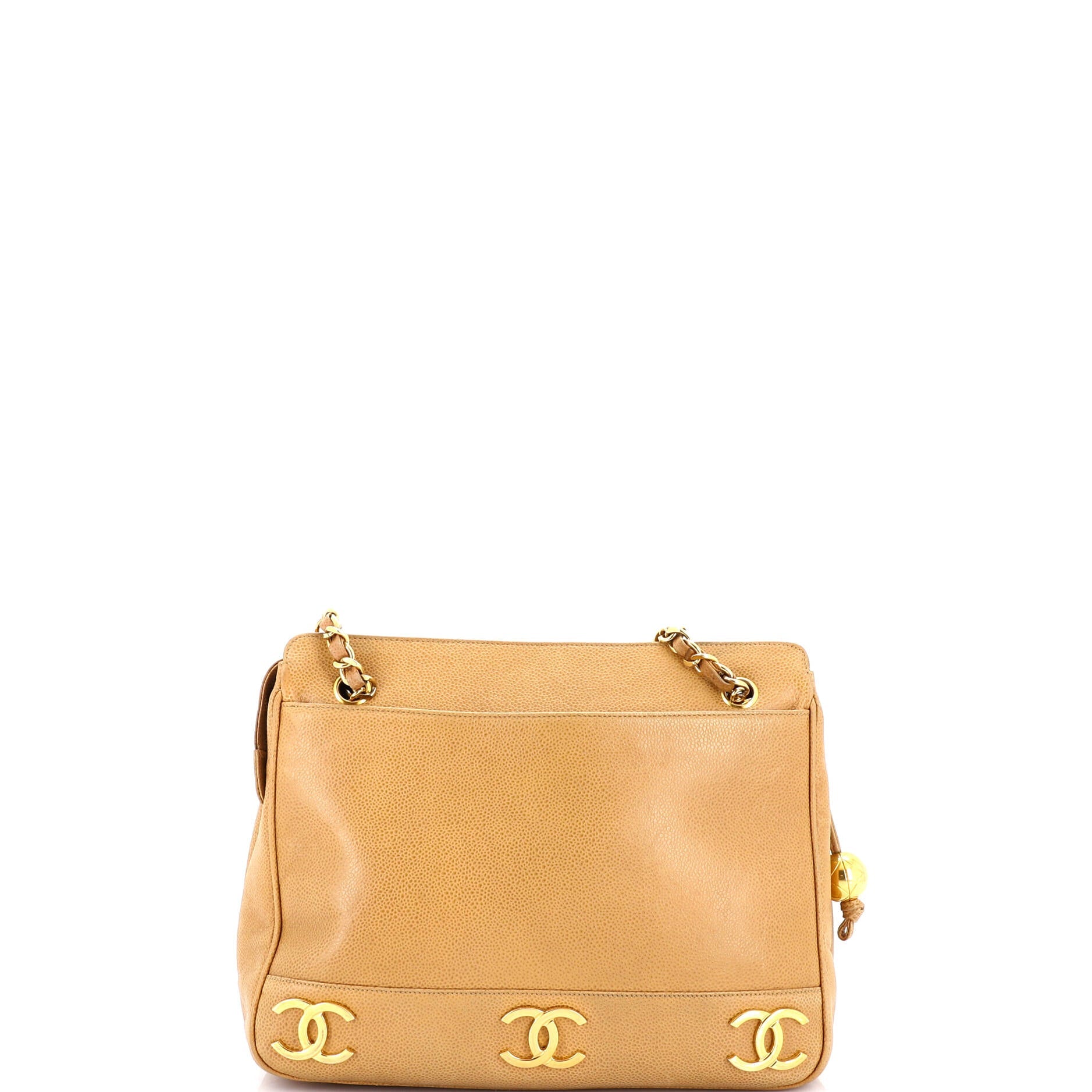 Vintage Metal CC Shoulder Bag Caviar Small