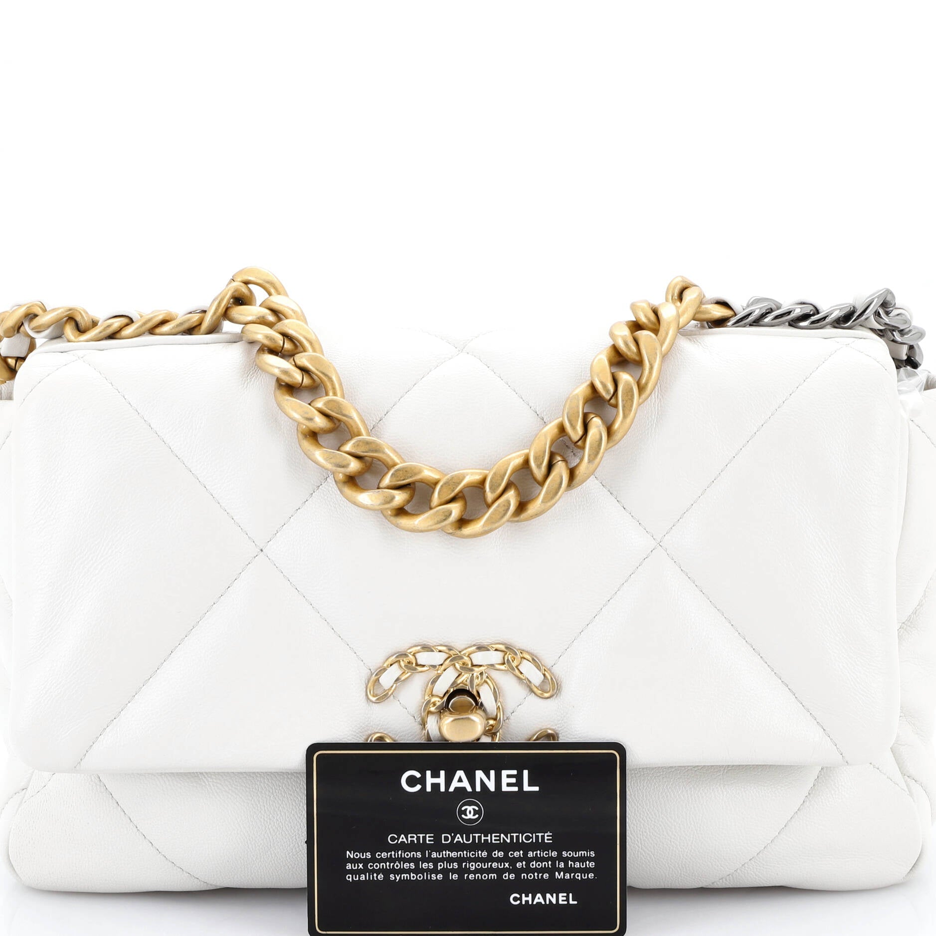 19 Flap Bag Quilted Leather Medium
