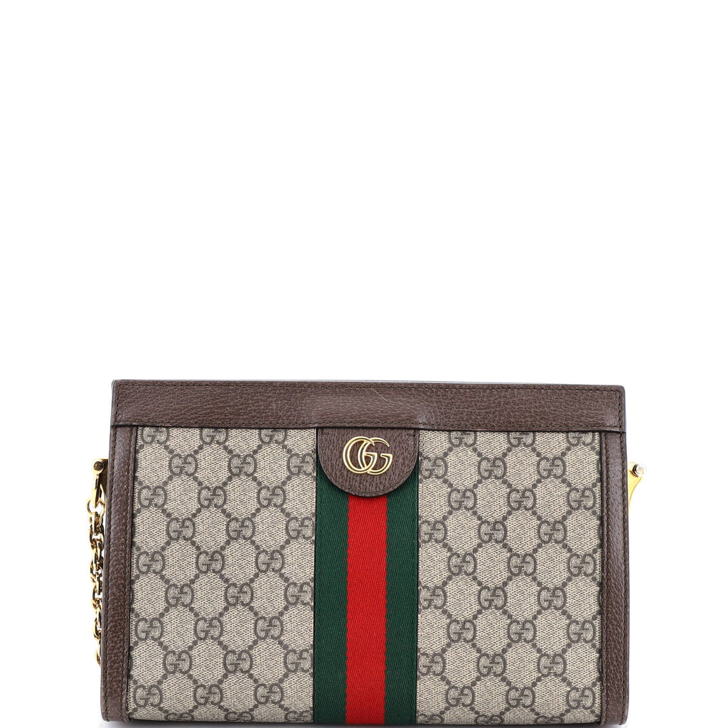 Ophidia Chain Shoulder Bag GG Coated Canvas Small