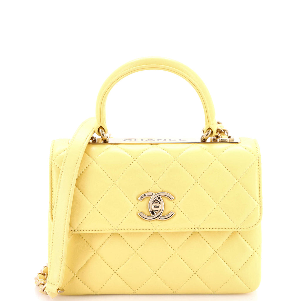 Trendy CC Top Handle Bag Quilted Lambskin Small
