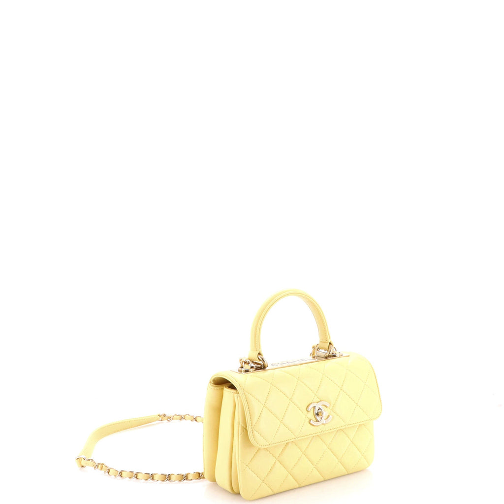 Trendy CC Top Handle Bag Quilted Lambskin Small