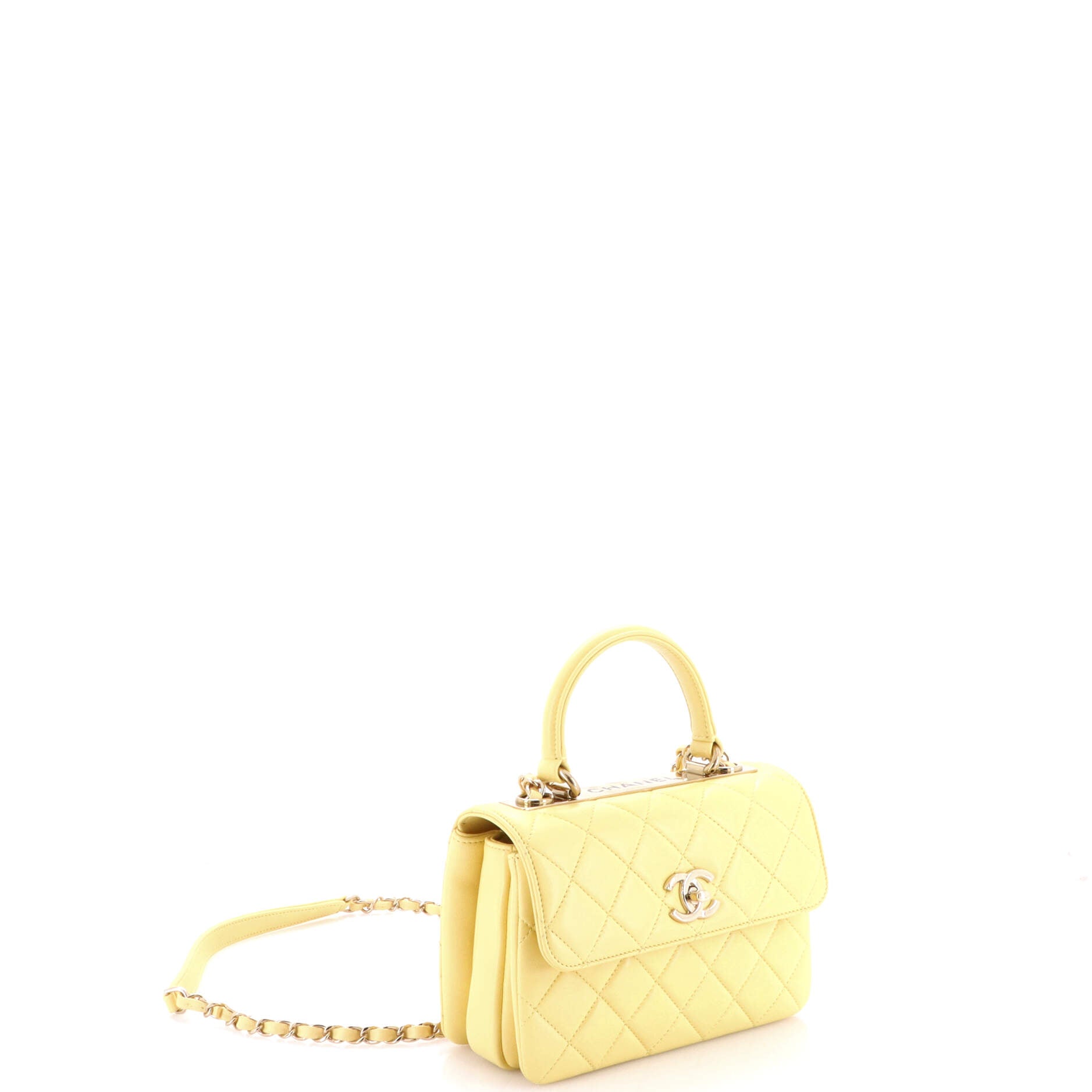 Trendy CC Top Handle Bag Quilted Lambskin Small