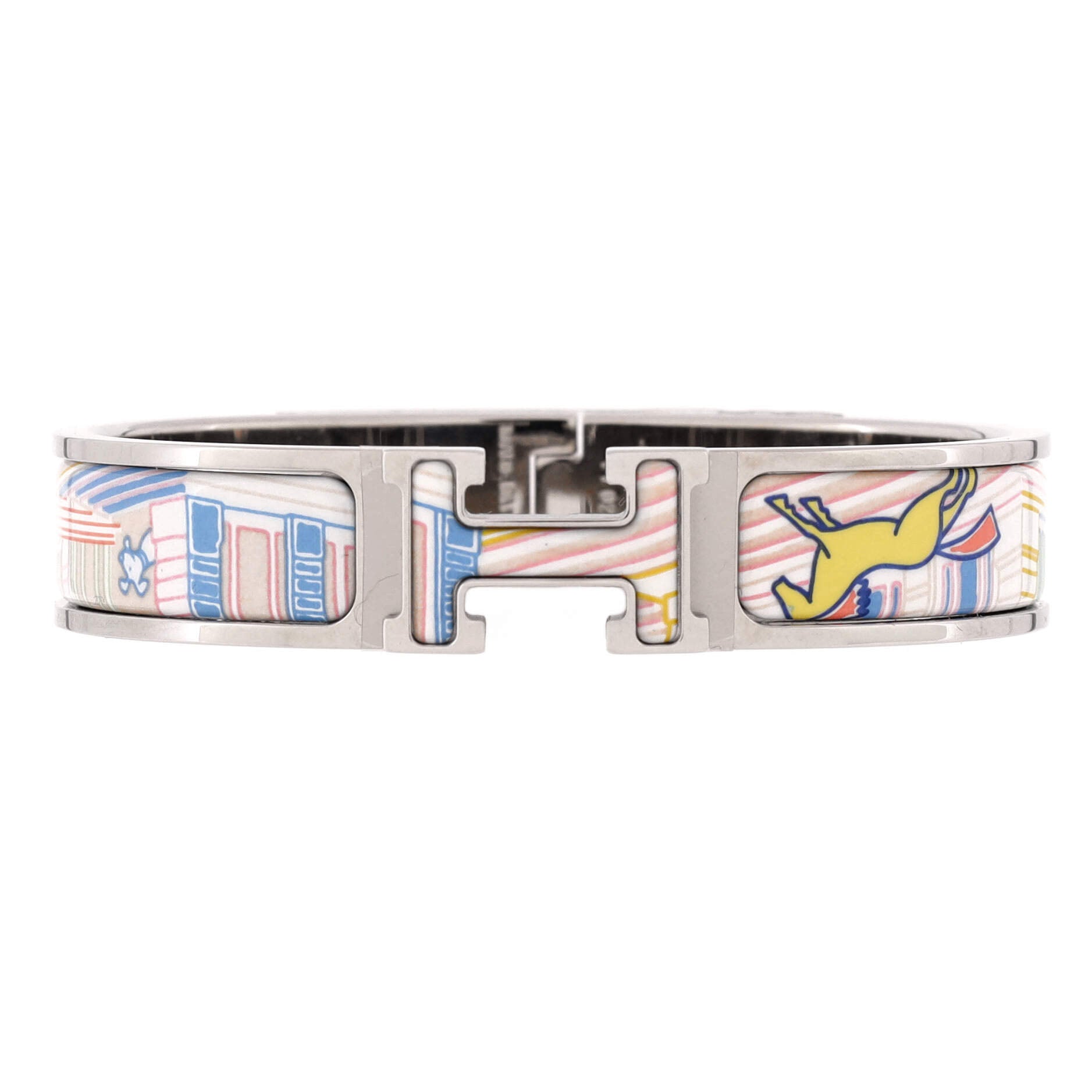 Clic H Bracelet Printed Enamel Extra Narrow