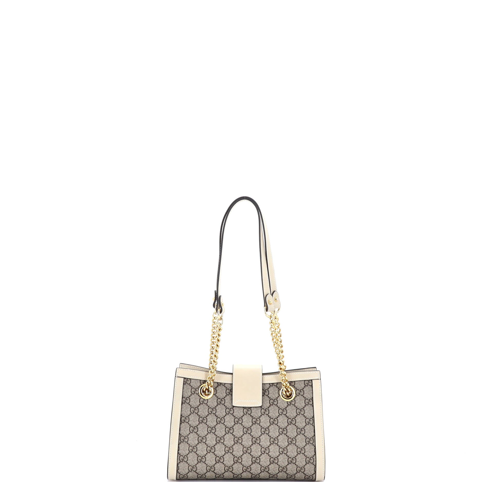 Padlock Chain Tote GG Coated Canvas with Leather Small