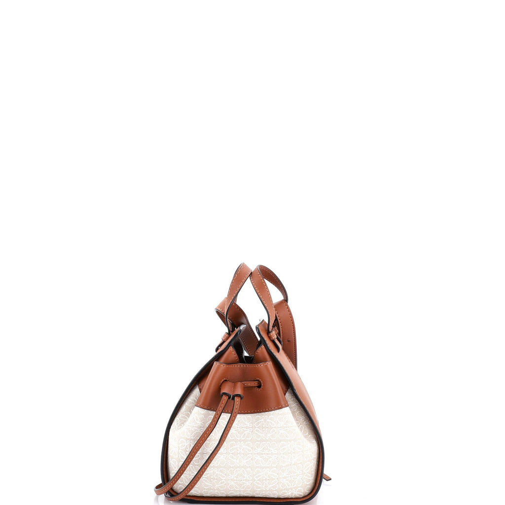 Hammock Bag Leather and Anagram Jacquard Mini
