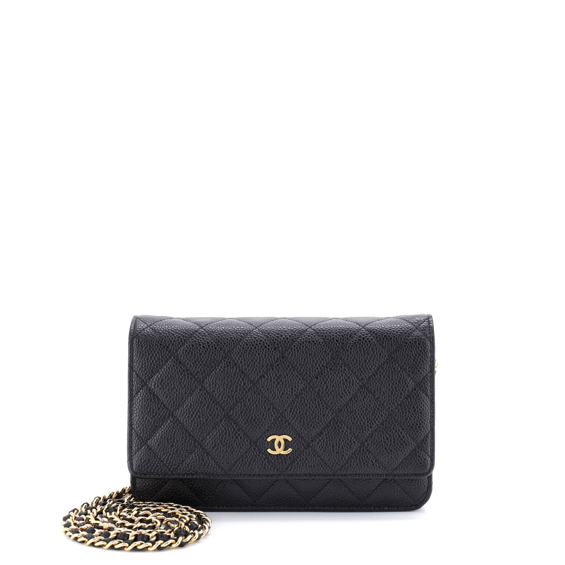 Wallet on Chain Quilted Caviar