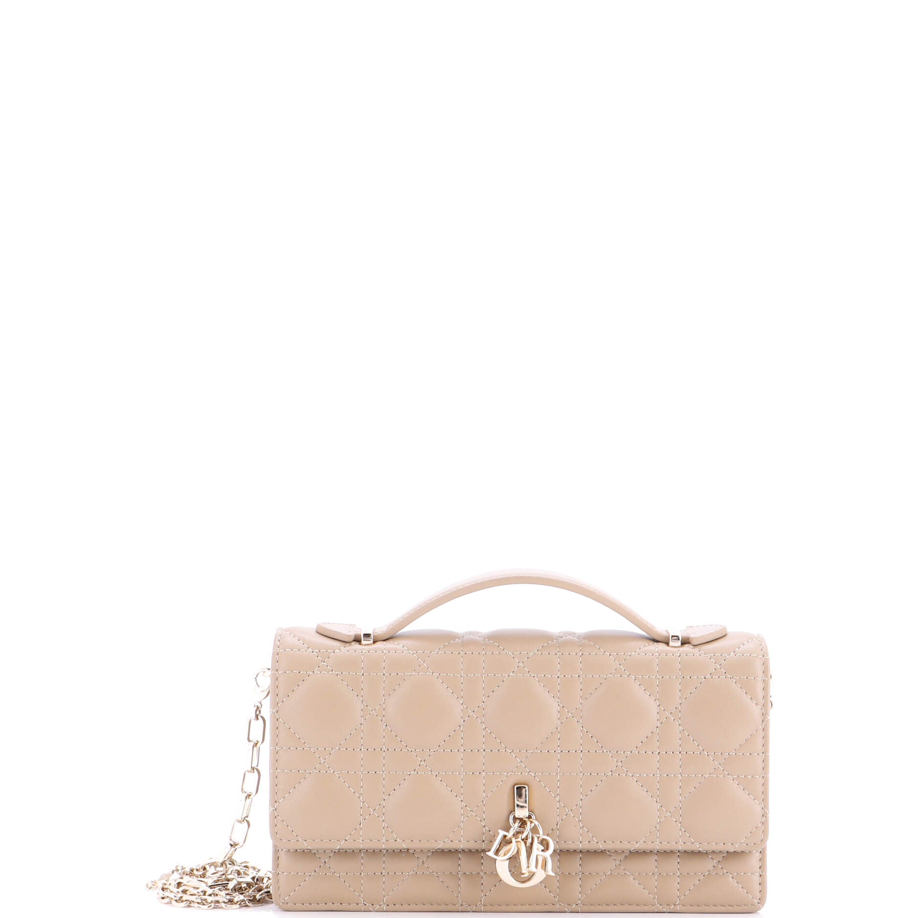 My Dior Top Handle Flap Bag Cannage Quilt Lambskin Mini