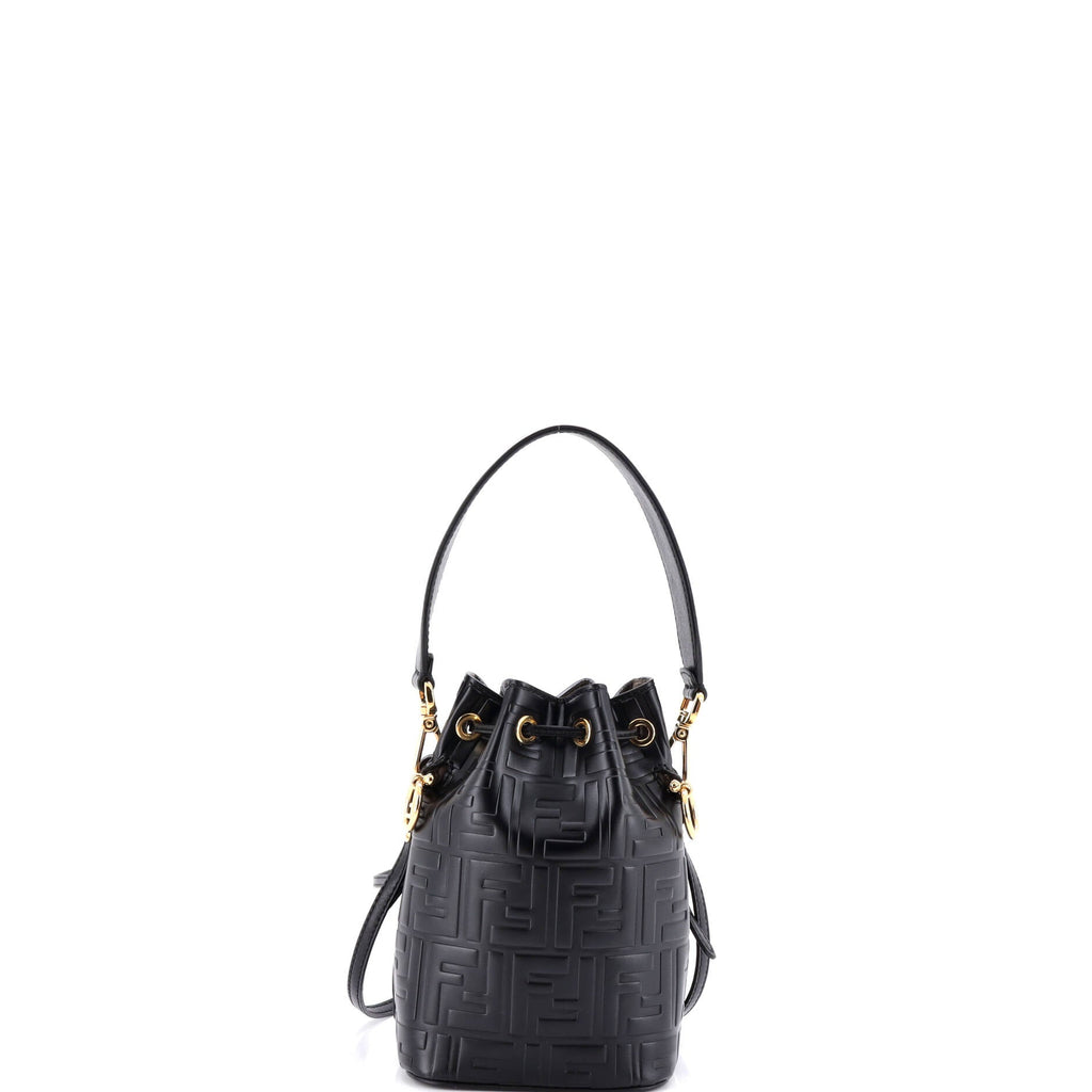 Mon Tresor Bucket Bag Zucca Embossed Leather Mini