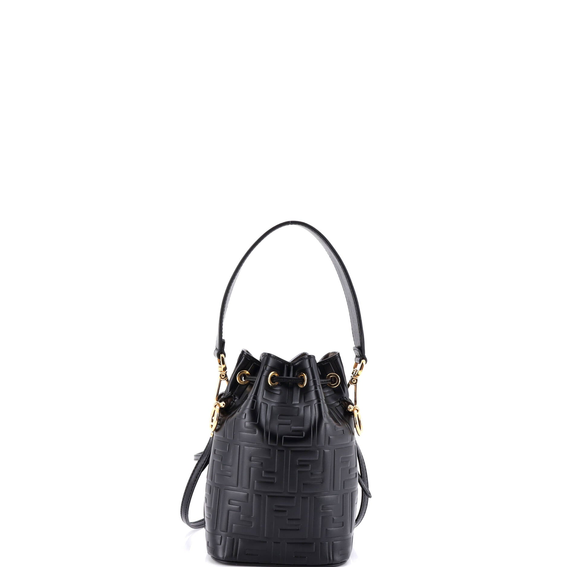 Mon Tresor Bucket Bag Zucca Embossed Leather Mini