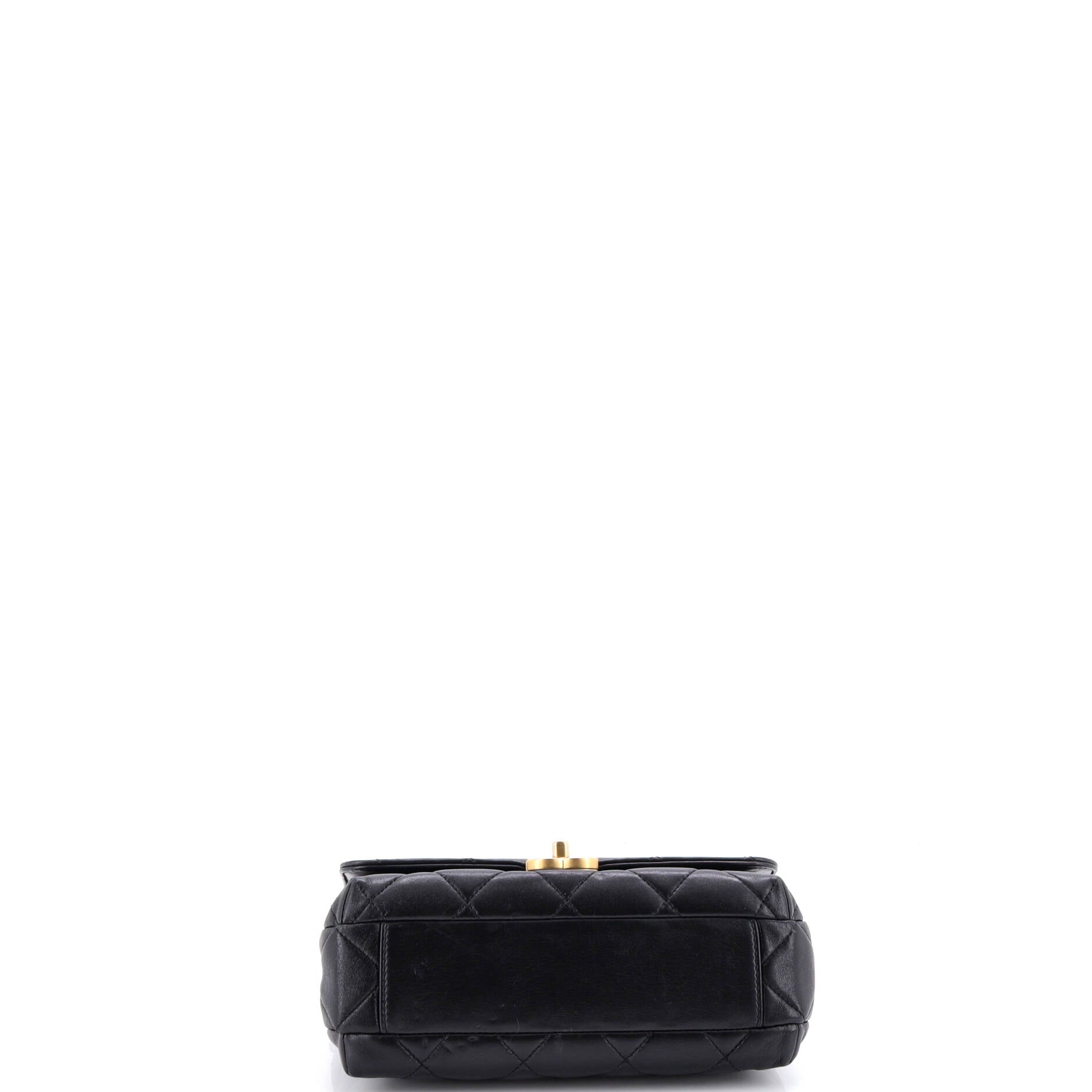 Logo Chains Flap Bag Quilted Lambskin with Faux Pearls and Crystals Small