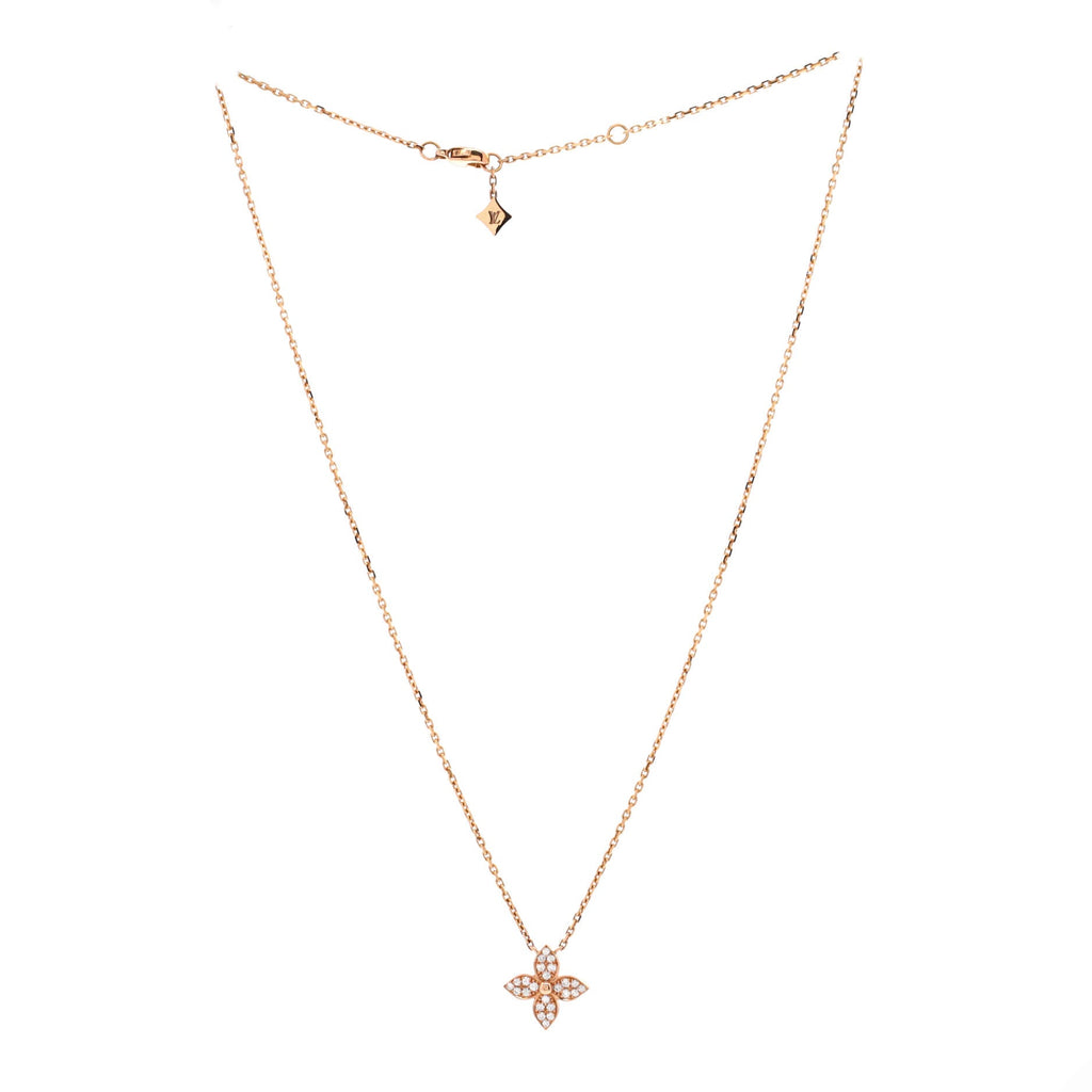 Star Blossom Pendant Necklace 18K Rose Gold and Diamonds
