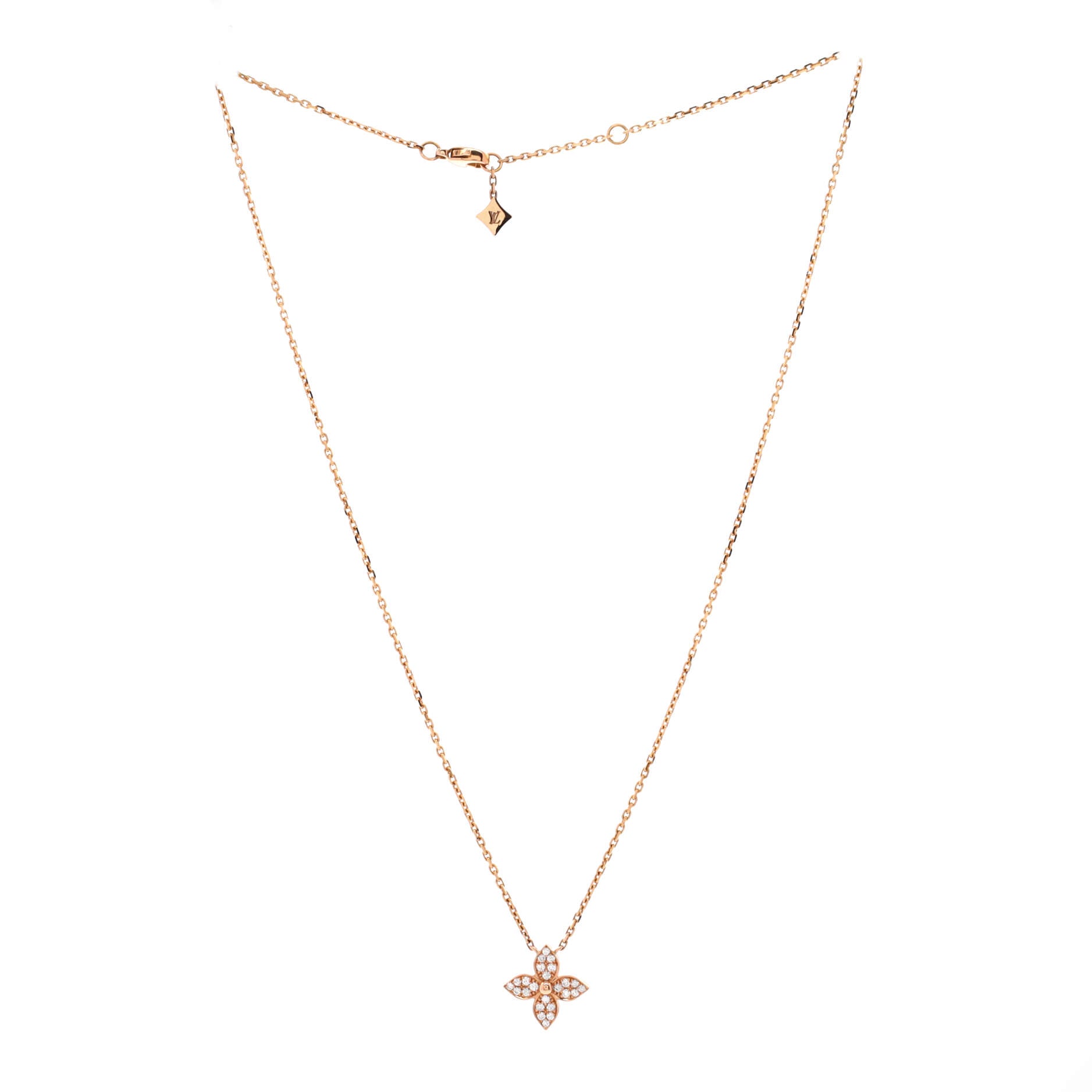 Star Blossom Pendant Necklace 18K Rose Gold and Diamonds