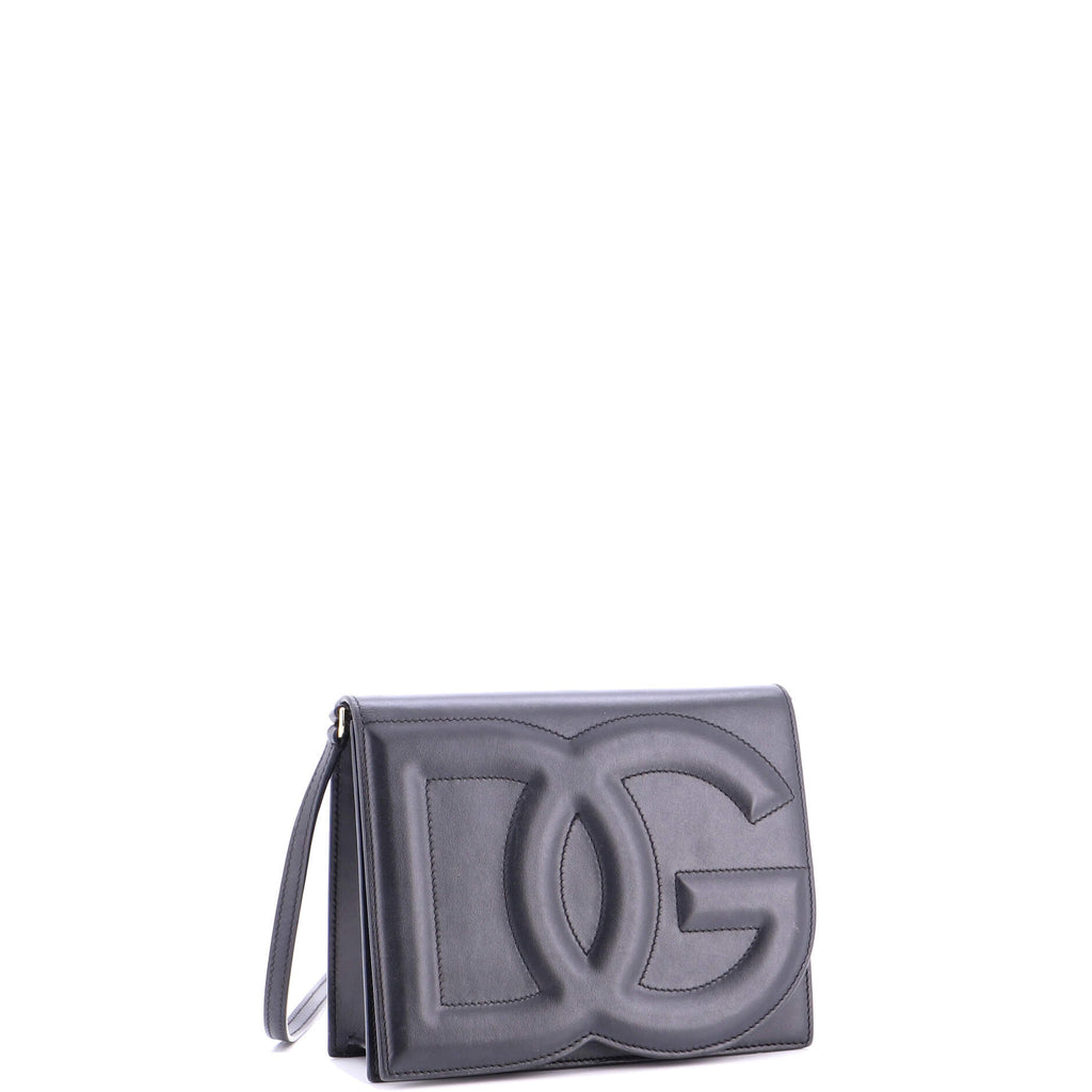 DG Logo Flap Shoulder Bag Leather Small