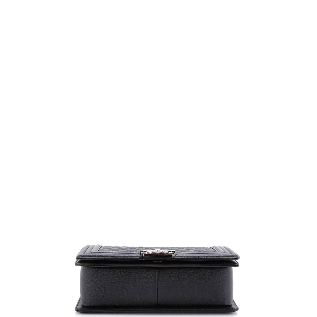 Boy Flap Bag Quilted Caviar New Medium