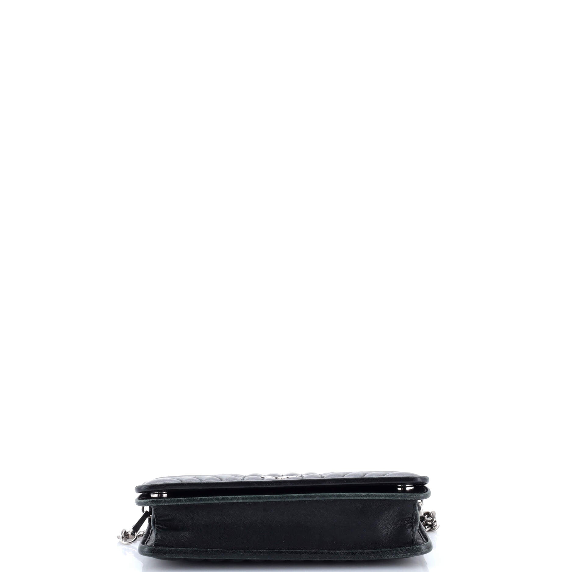 Wallet on Chain Diagramme Quilted Leather Small
