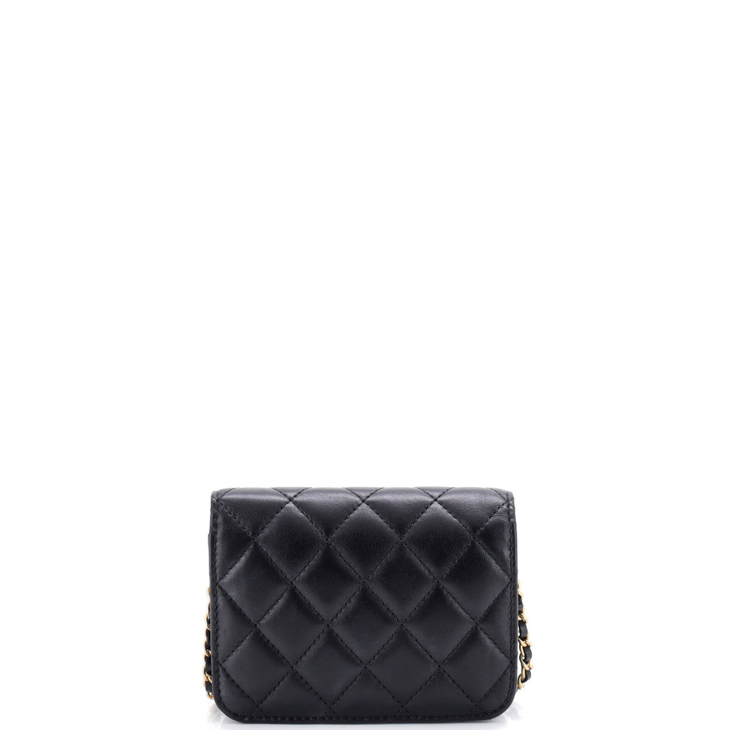 Pearl Crush Flap Clutch with Chain Quilted Lambskin Mini