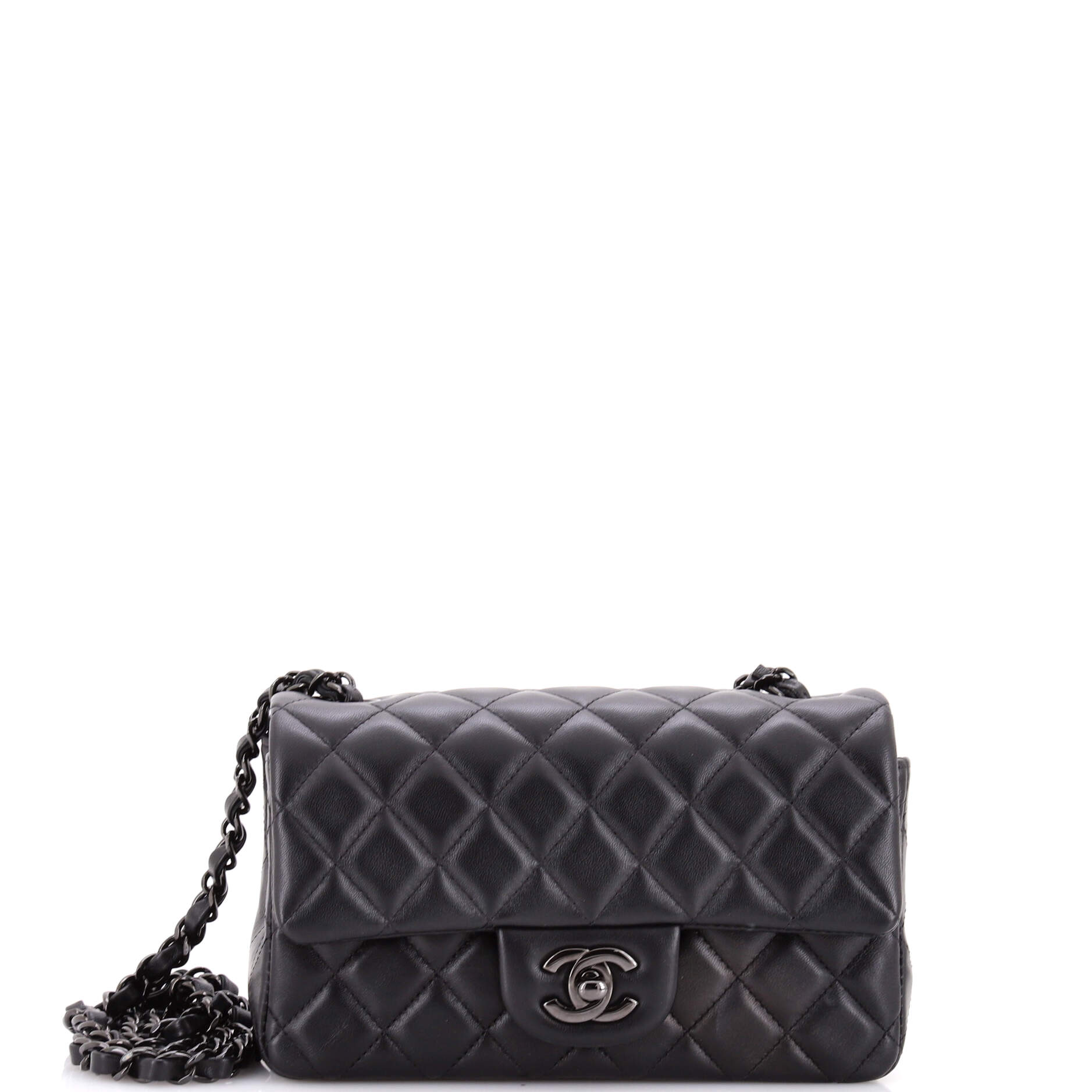 So Black Classic Single Flap Bag Quilted Lambskin Mini