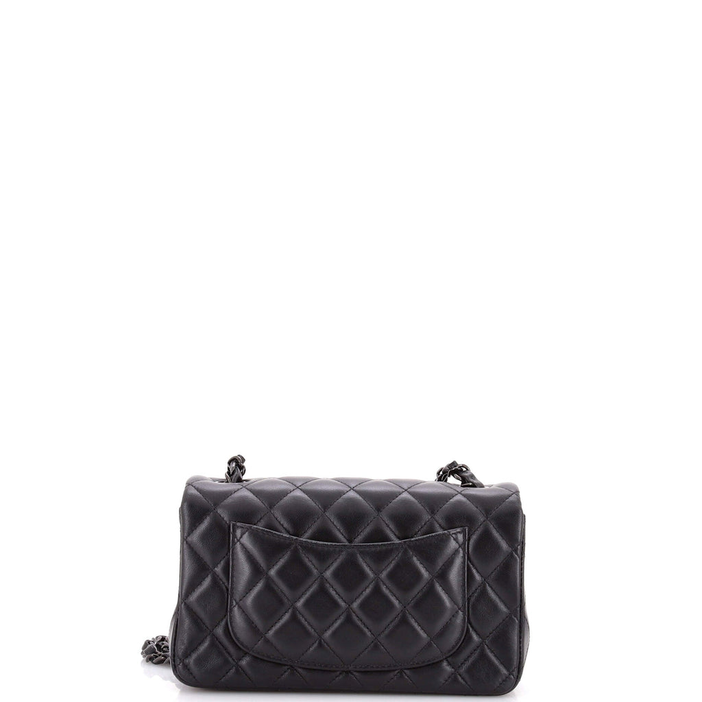 So Black Classic Single Flap Bag Quilted Lambskin Mini