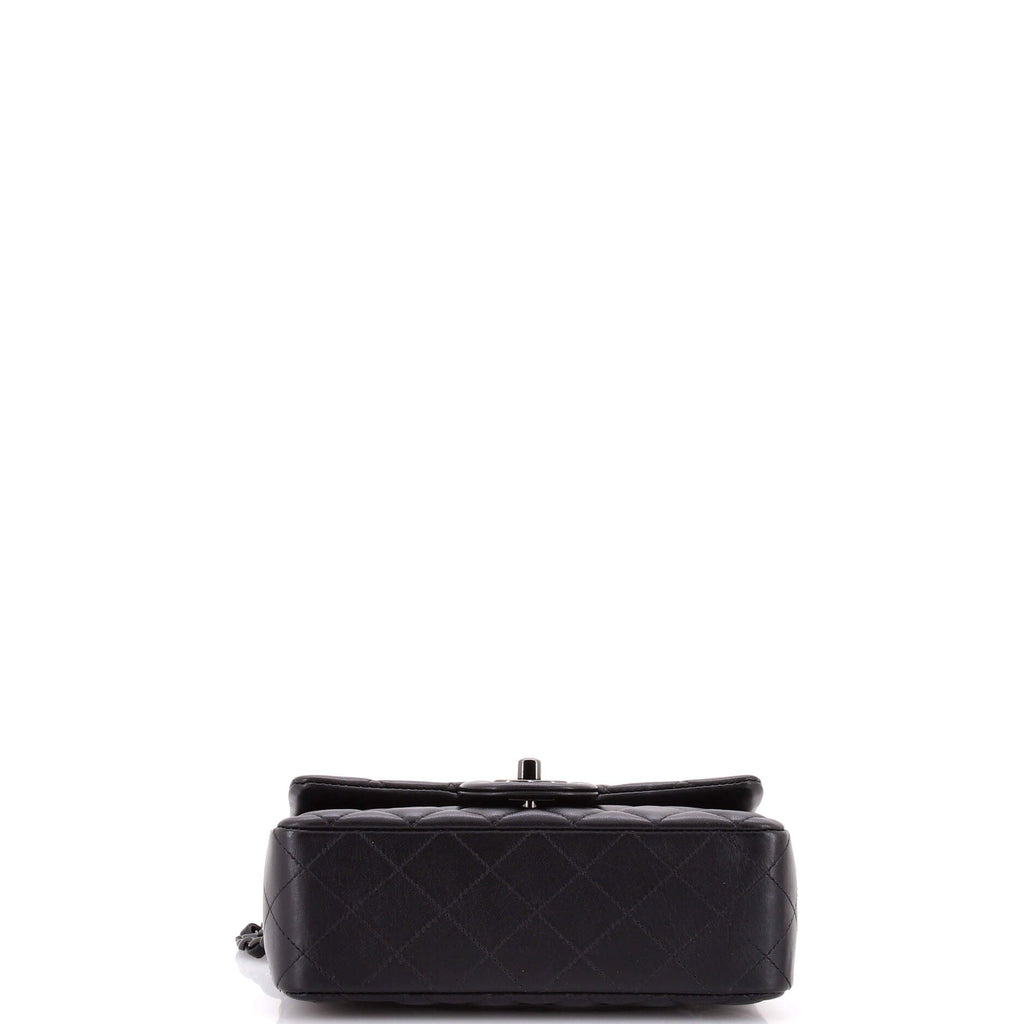 So Black Classic Single Flap Bag Quilted Lambskin Mini