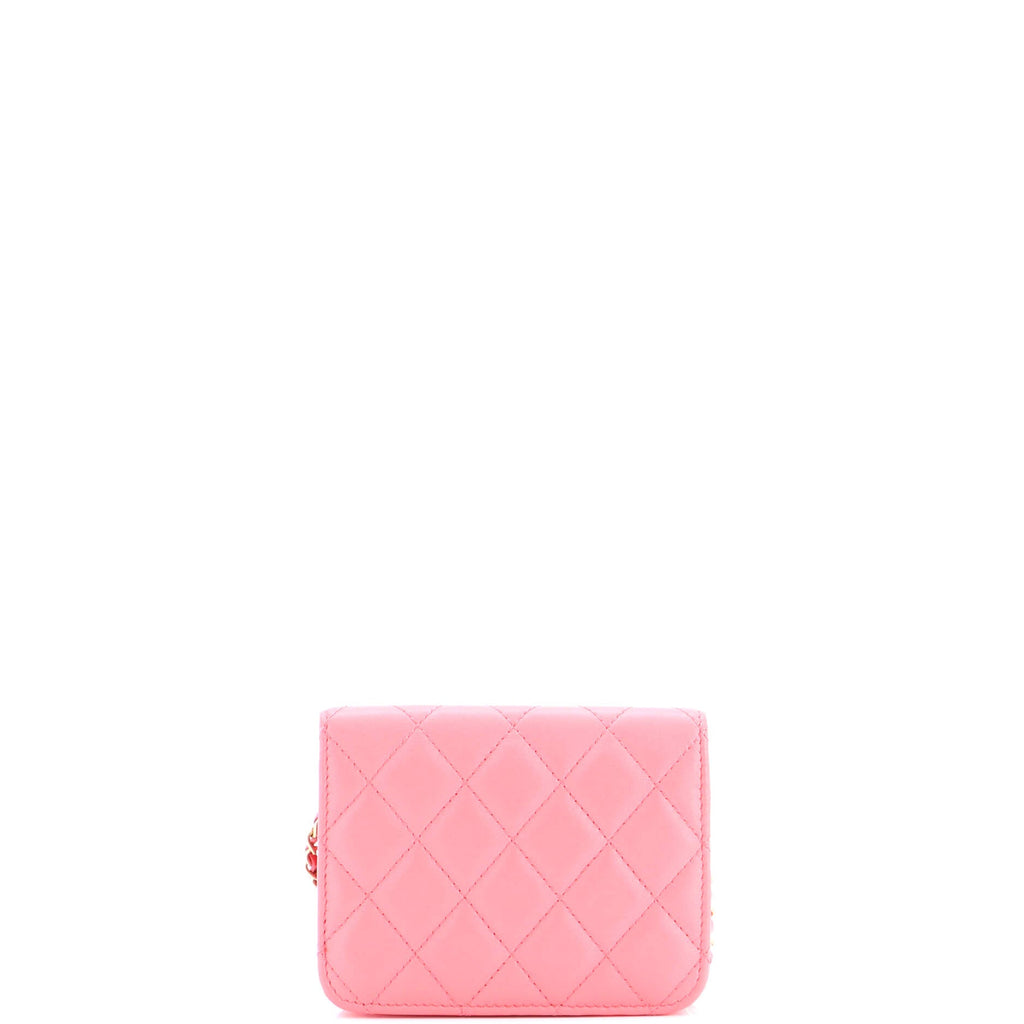 Pearl Crush Flap Clutch with Chain Quilted Lambskin Mini