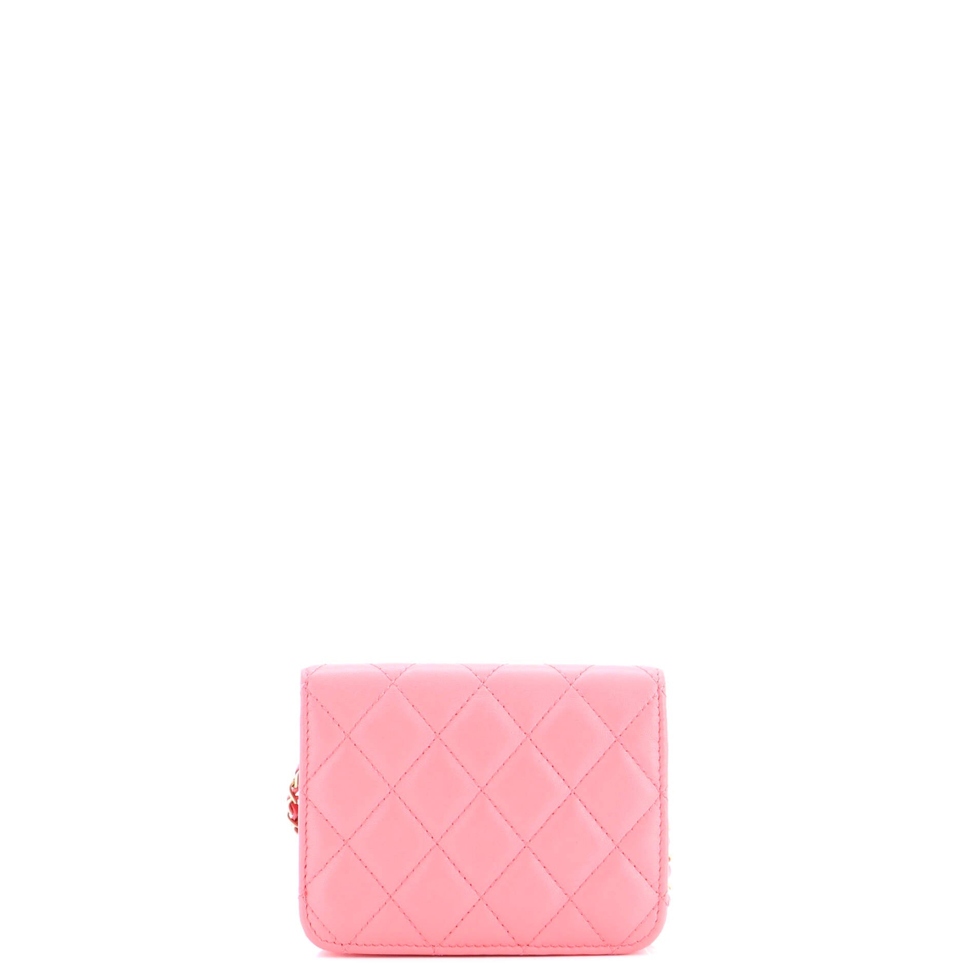 Pearl Crush Flap Clutch with Chain Quilted Lambskin Mini