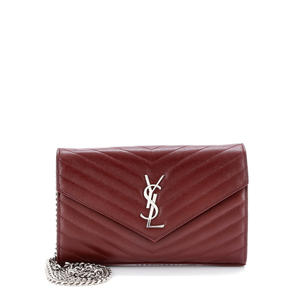 Classic Monogram Wallet on Chain Matelasse Chevron Leather Medium