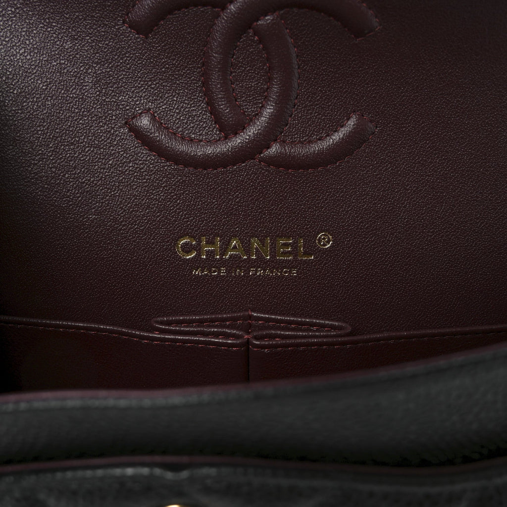 Caviar Quilted Small Double Flap Black