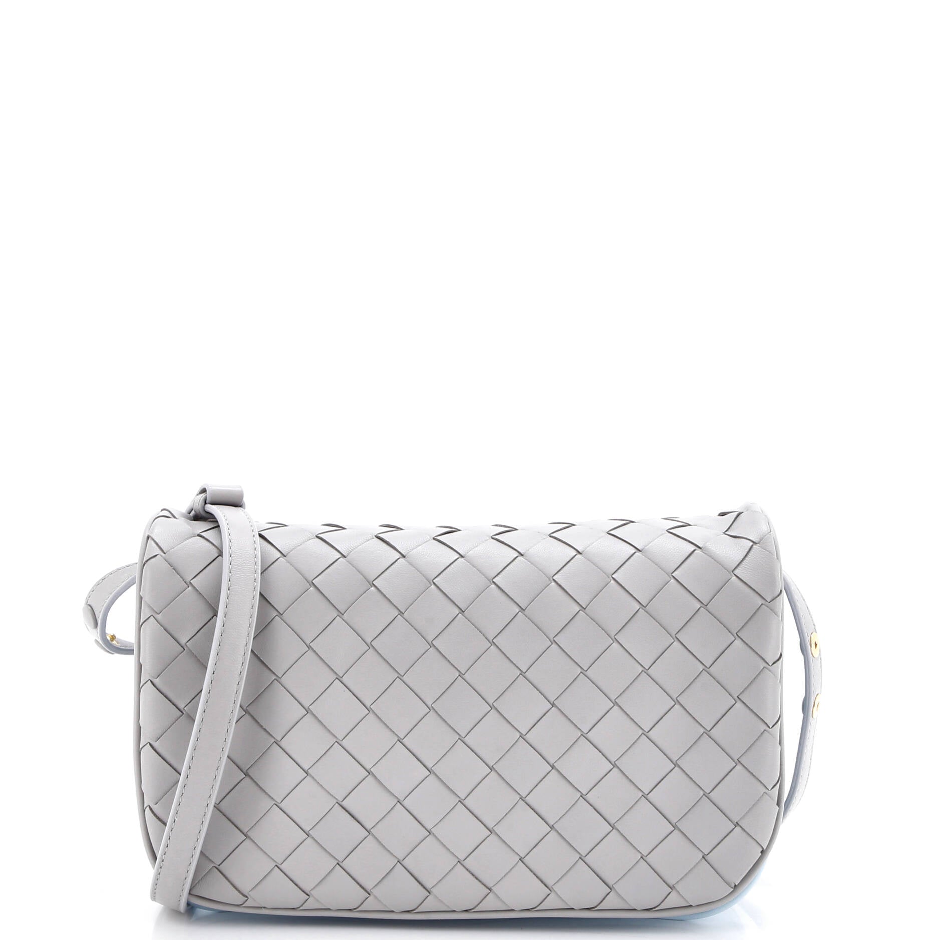 Puff Pouch Bag on Strap Intrecciato Leather