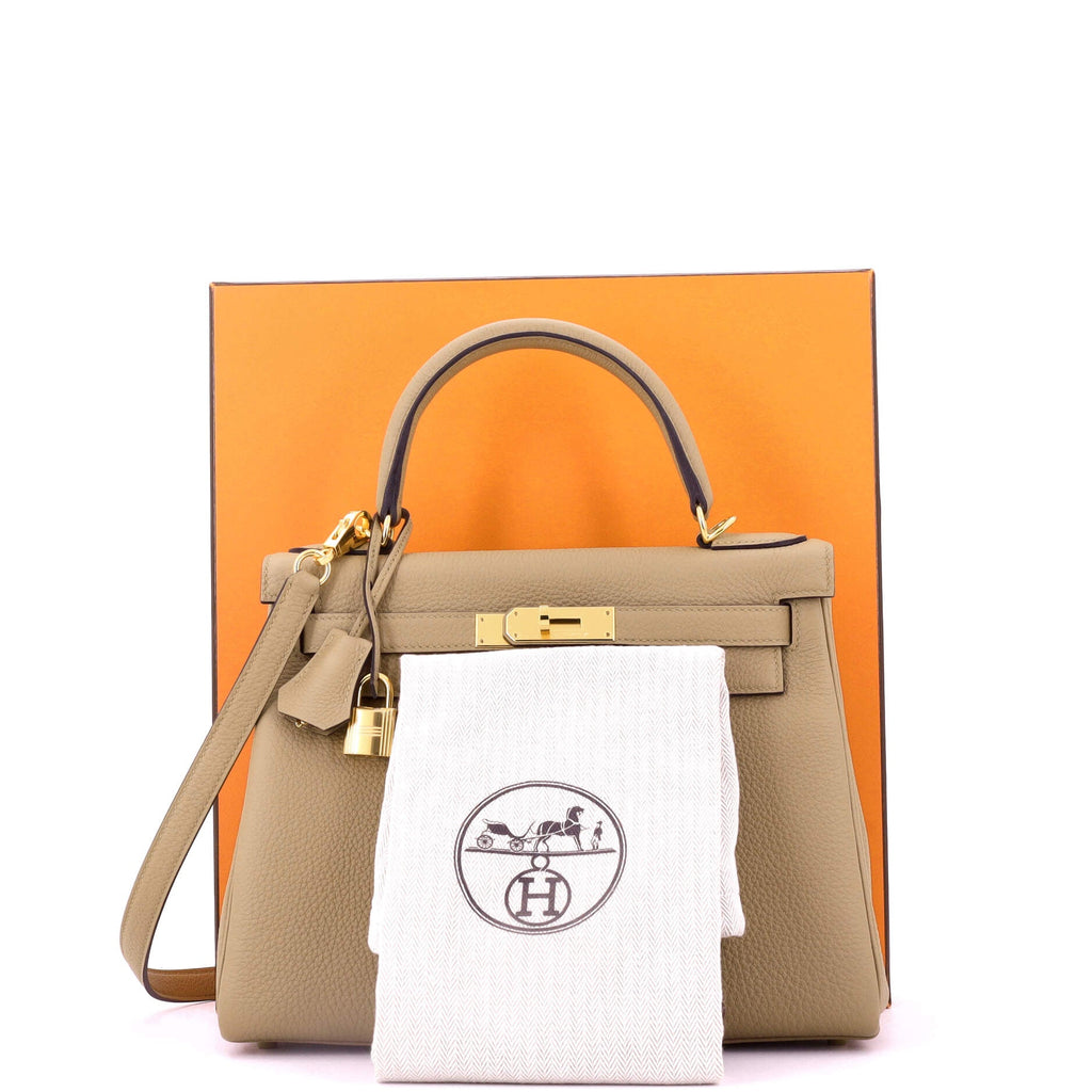 Kelly Handbag Light Togo with Gold Hardware 28