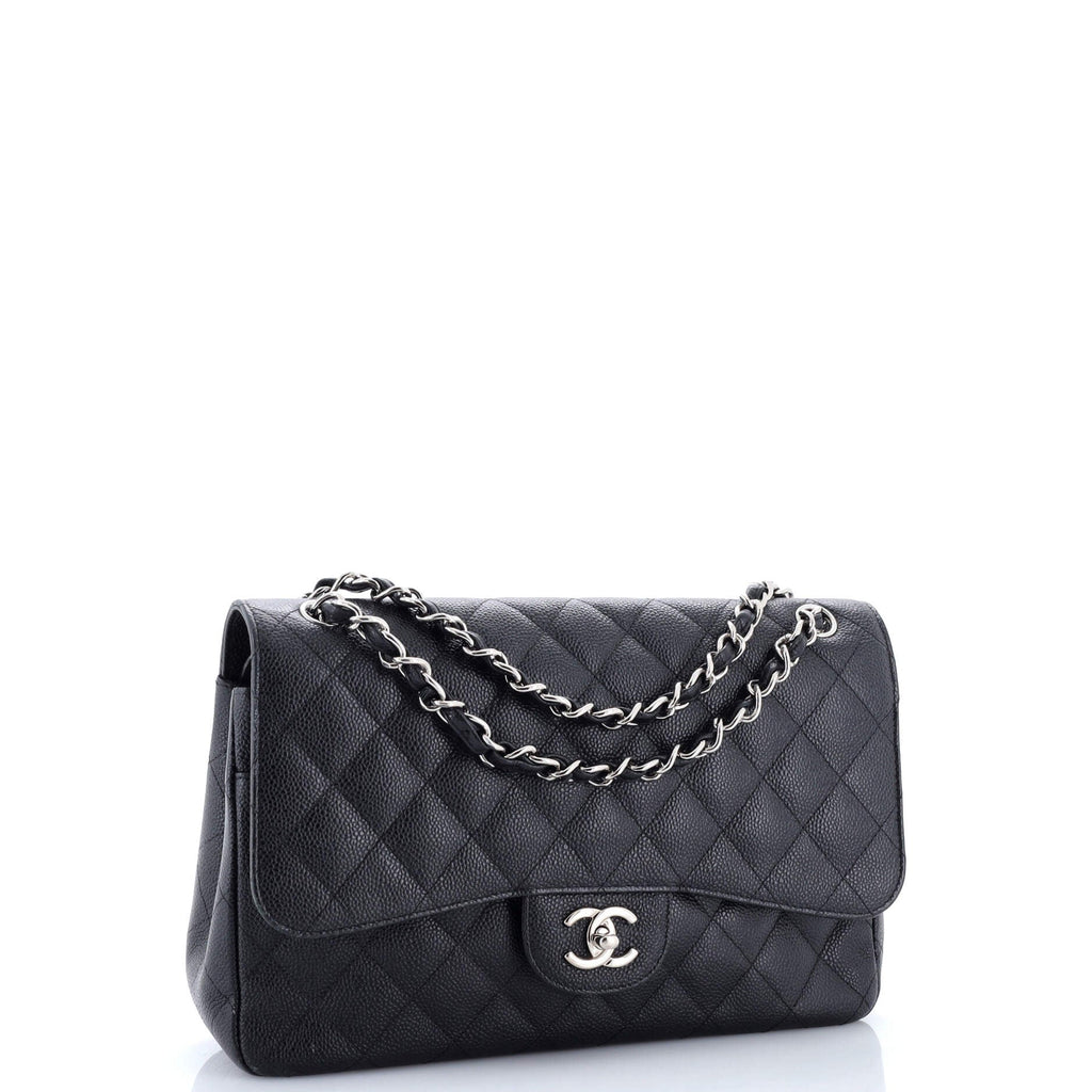 Classic Double Flap Bag Quilted Caviar Jumbo
