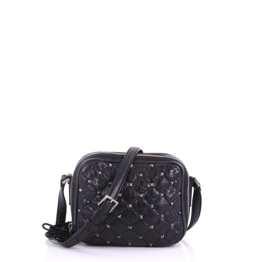 Rockstud Spike Camera Bag Quilted Leather Mini