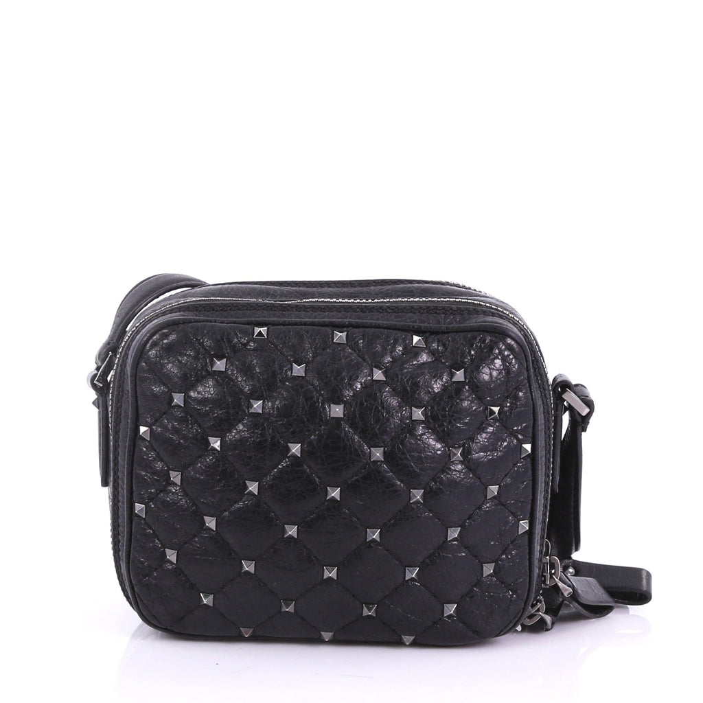 Rockstud Spike Camera Bag Quilted Leather Mini