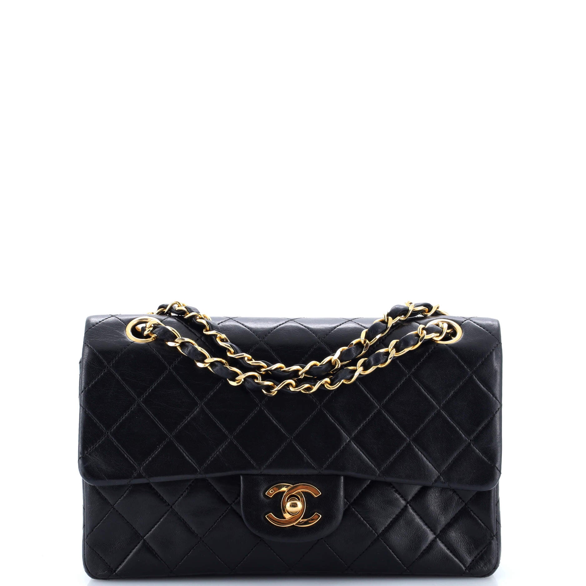 Vintage Classic Double Flap Bag Quilted Lambskin Small