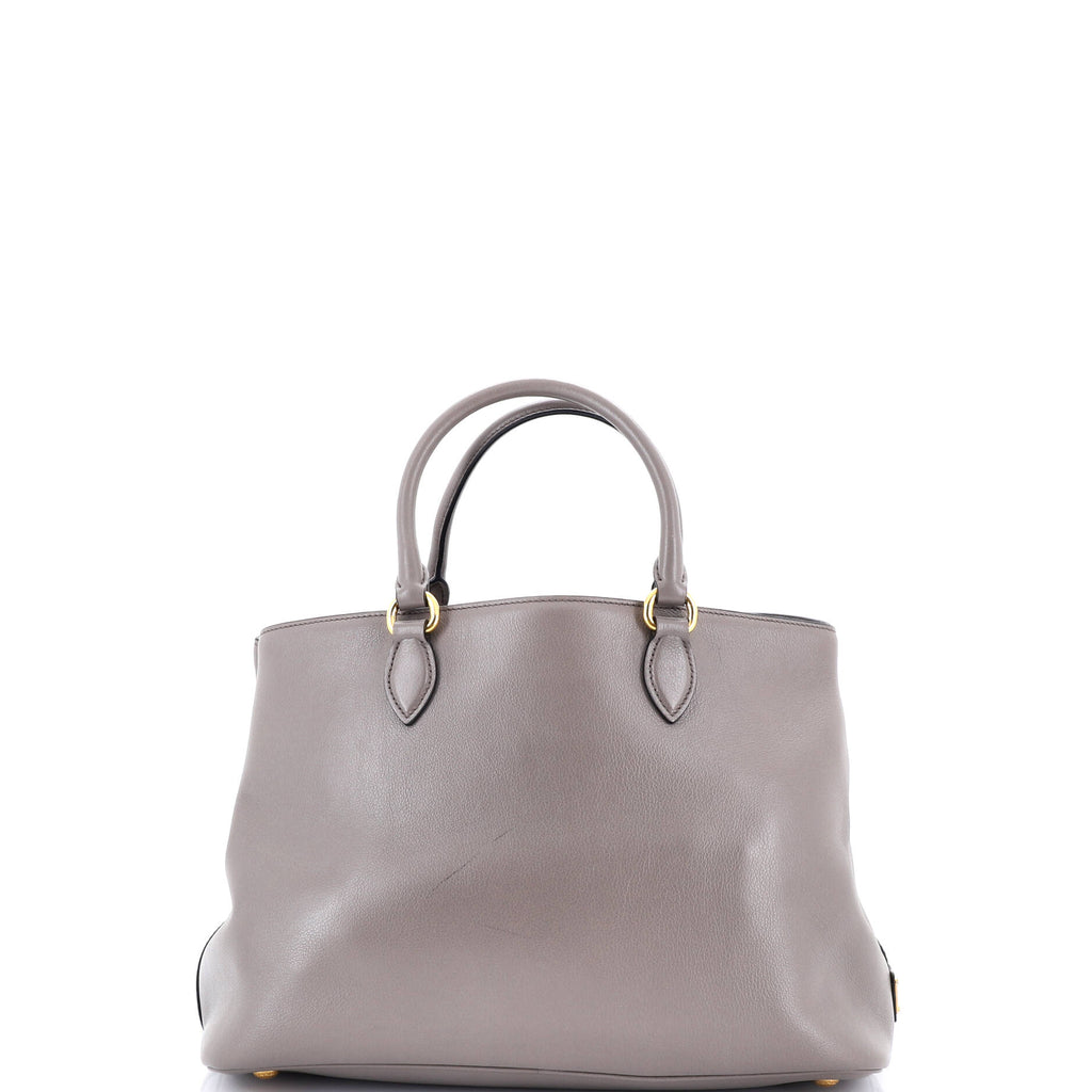 Embossed Logo Convertible Open Tote Glace Calf Medium
