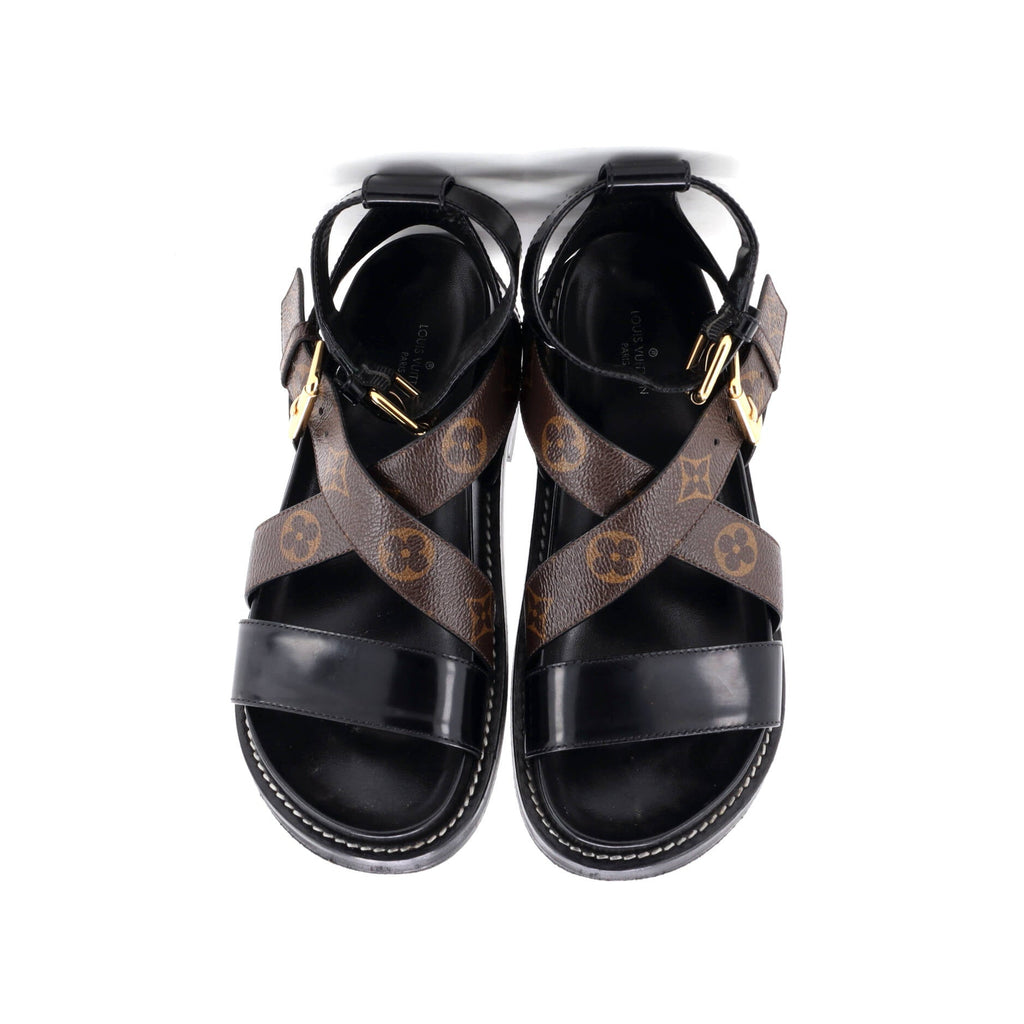 Women's Crossroad Comfort Sandals Leather with Monogram Canvas