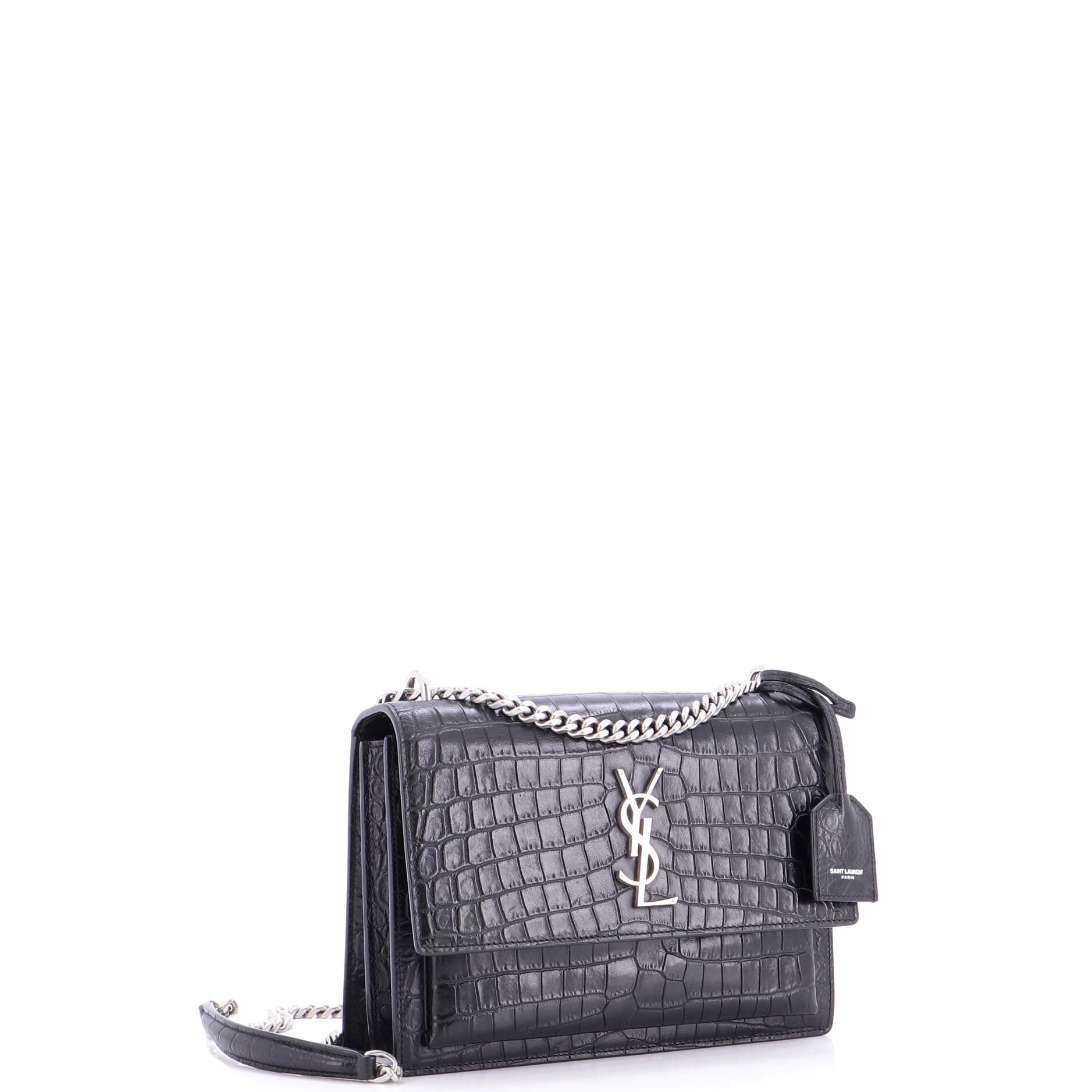 Sunset Crossbody Bag Crocodile Embossed Leather Medium