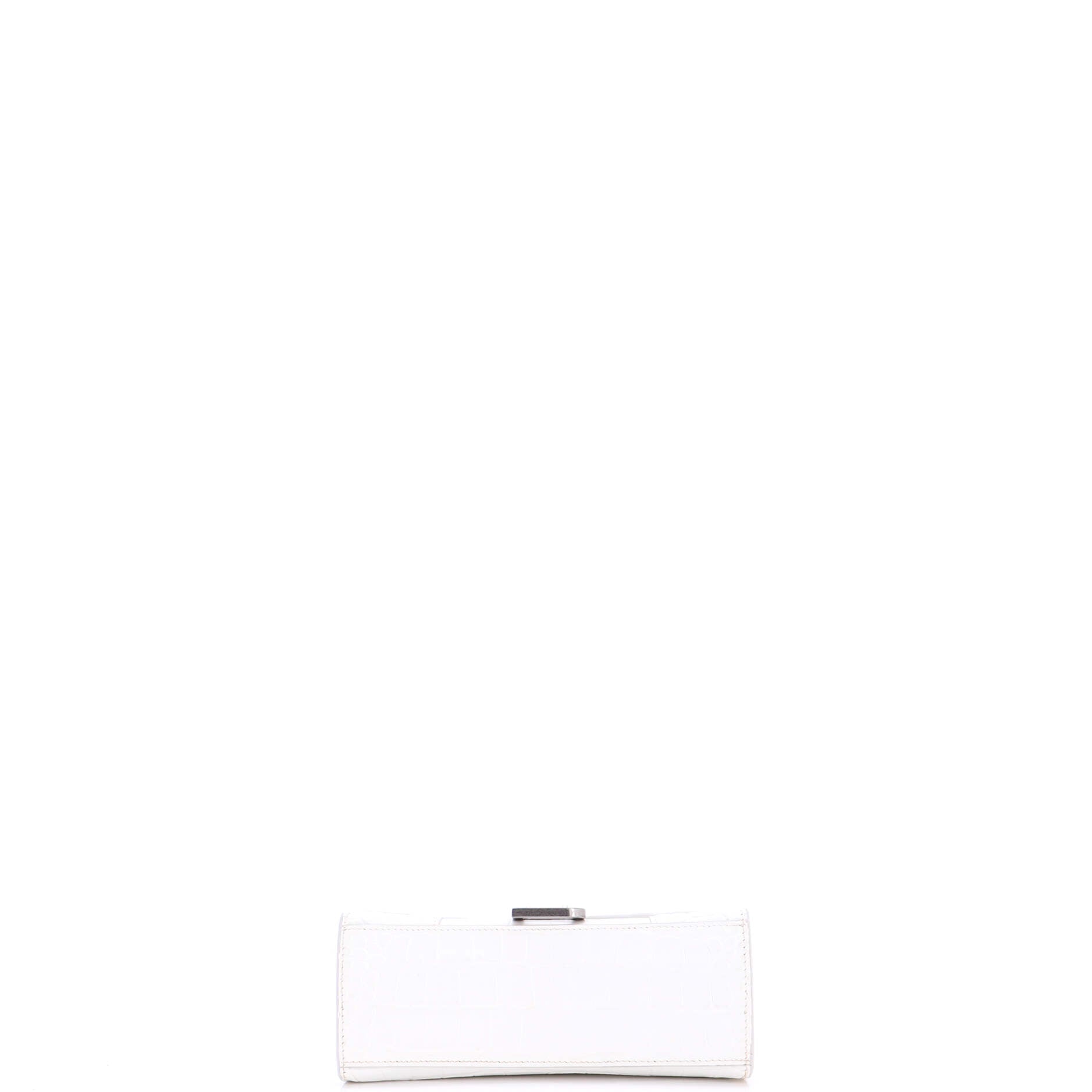 Hourglass Top Handle Bag Crocodile Embossed Leather XS
