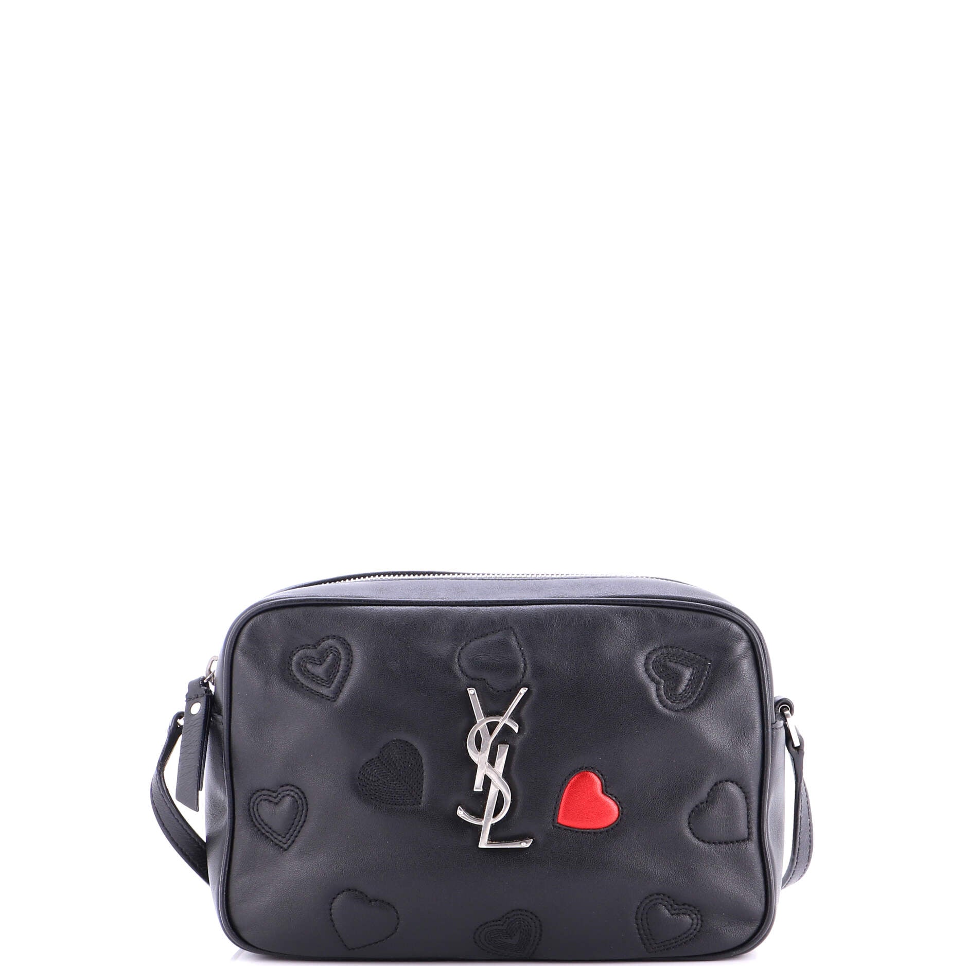 Lou Camera Bag Heart Stitched Leather Small