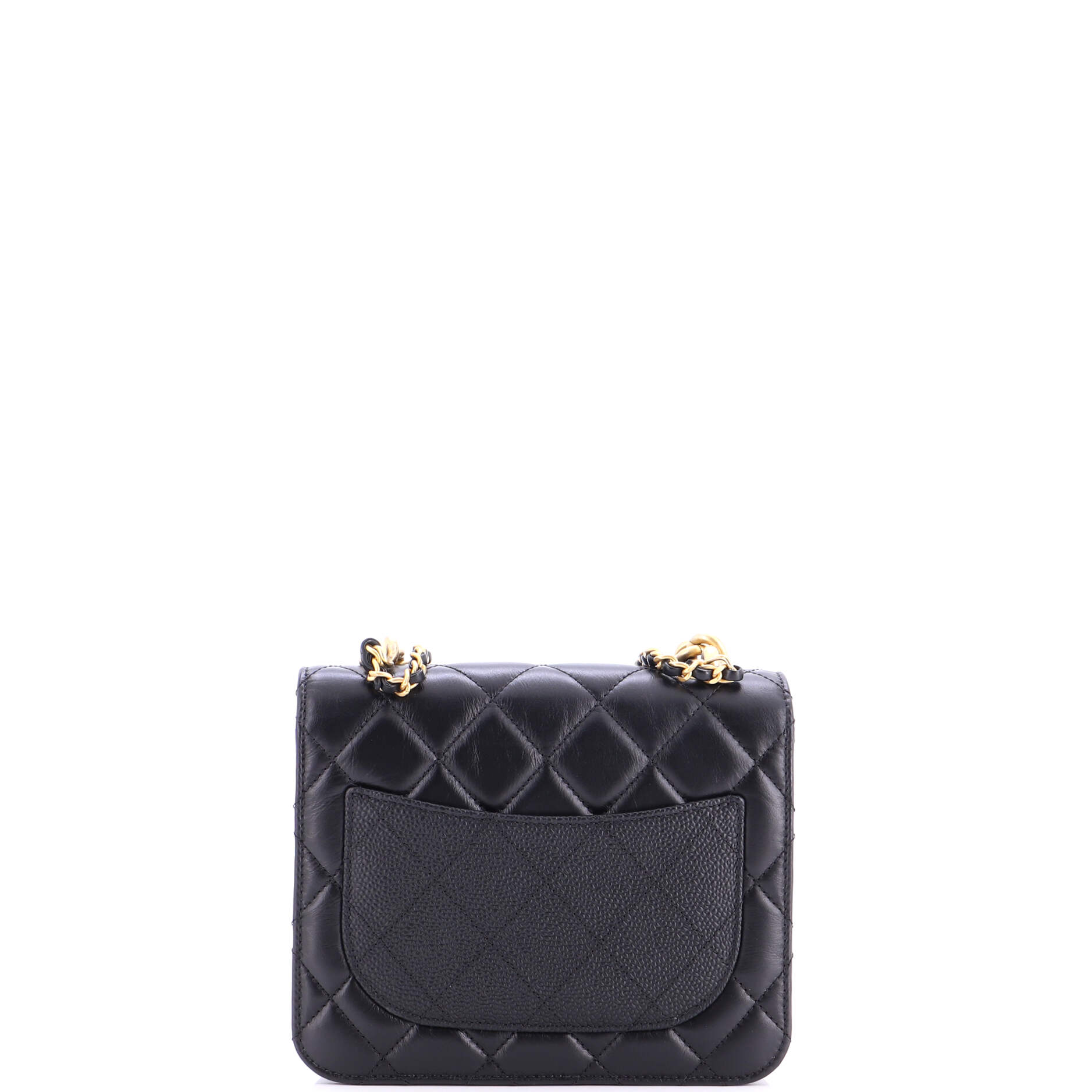 Chain Handle Flap Bag Quilted Calfskin with Caviar Mini