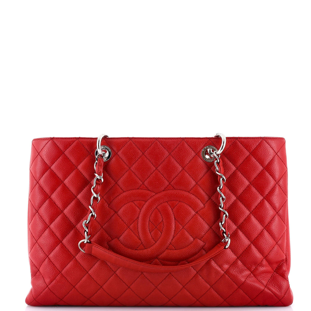 Grand Shopping Tote Quilted Caviar XL